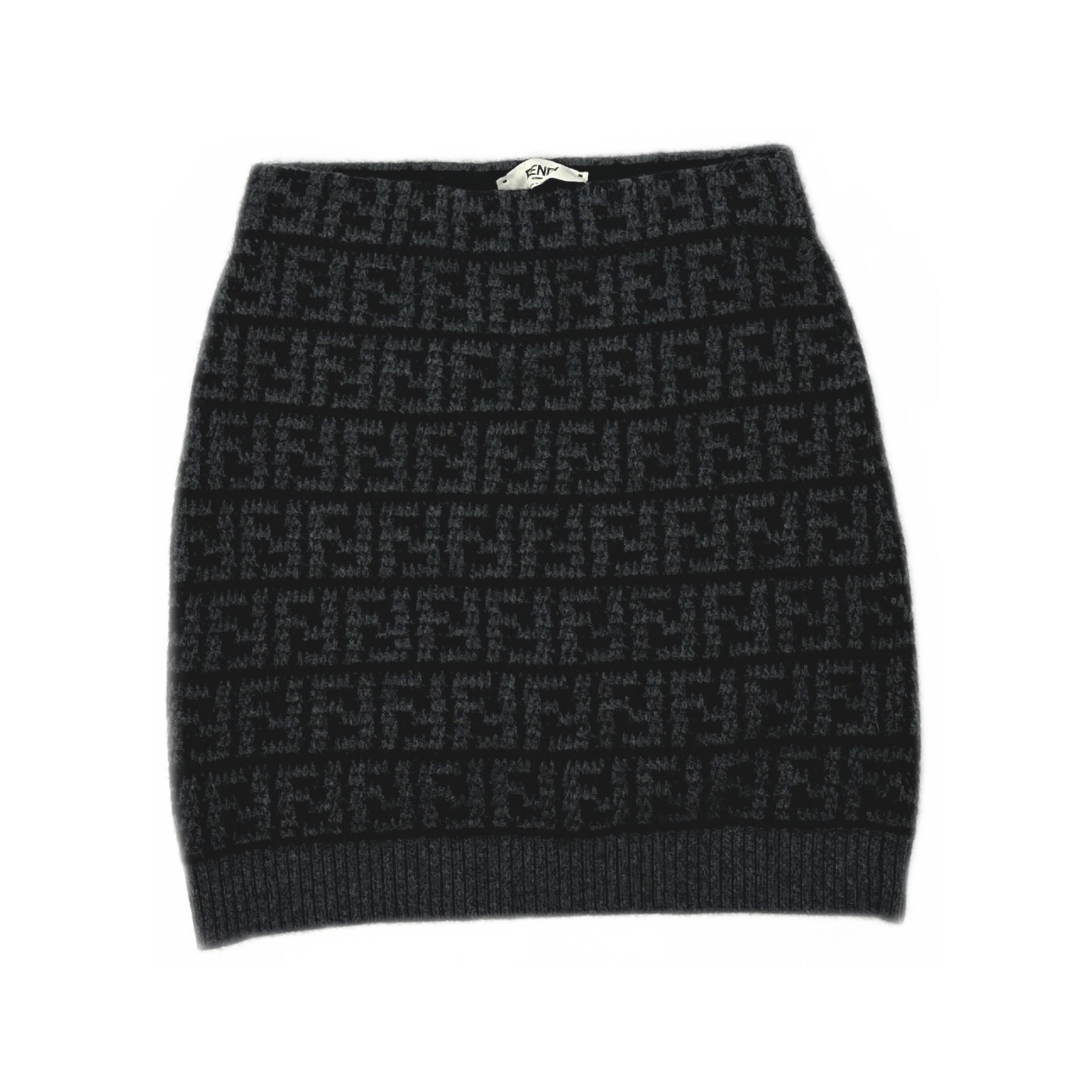 Fendi Fendi FF Logo Knit Mini Skirt Size 38 Size 26" / US 2 / IT 38 - 1 Thumbnail