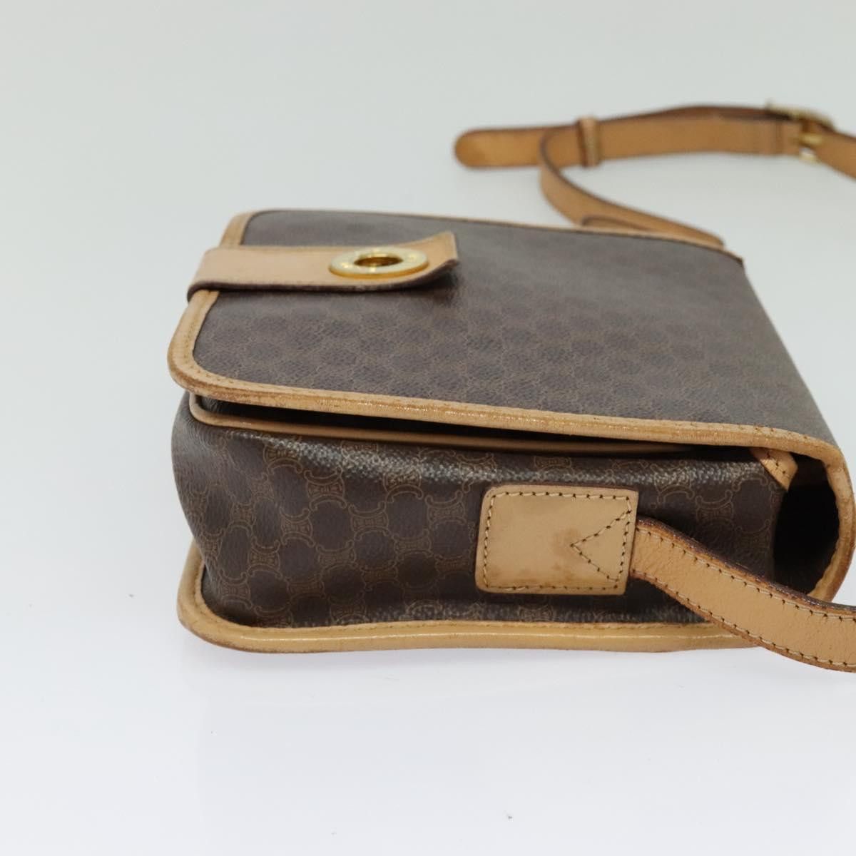 Celine CELINE Macadam Canvas Shoulder Bag Pvc Leather Brown Gold Size ONE SIZE - 5 Thumbnail