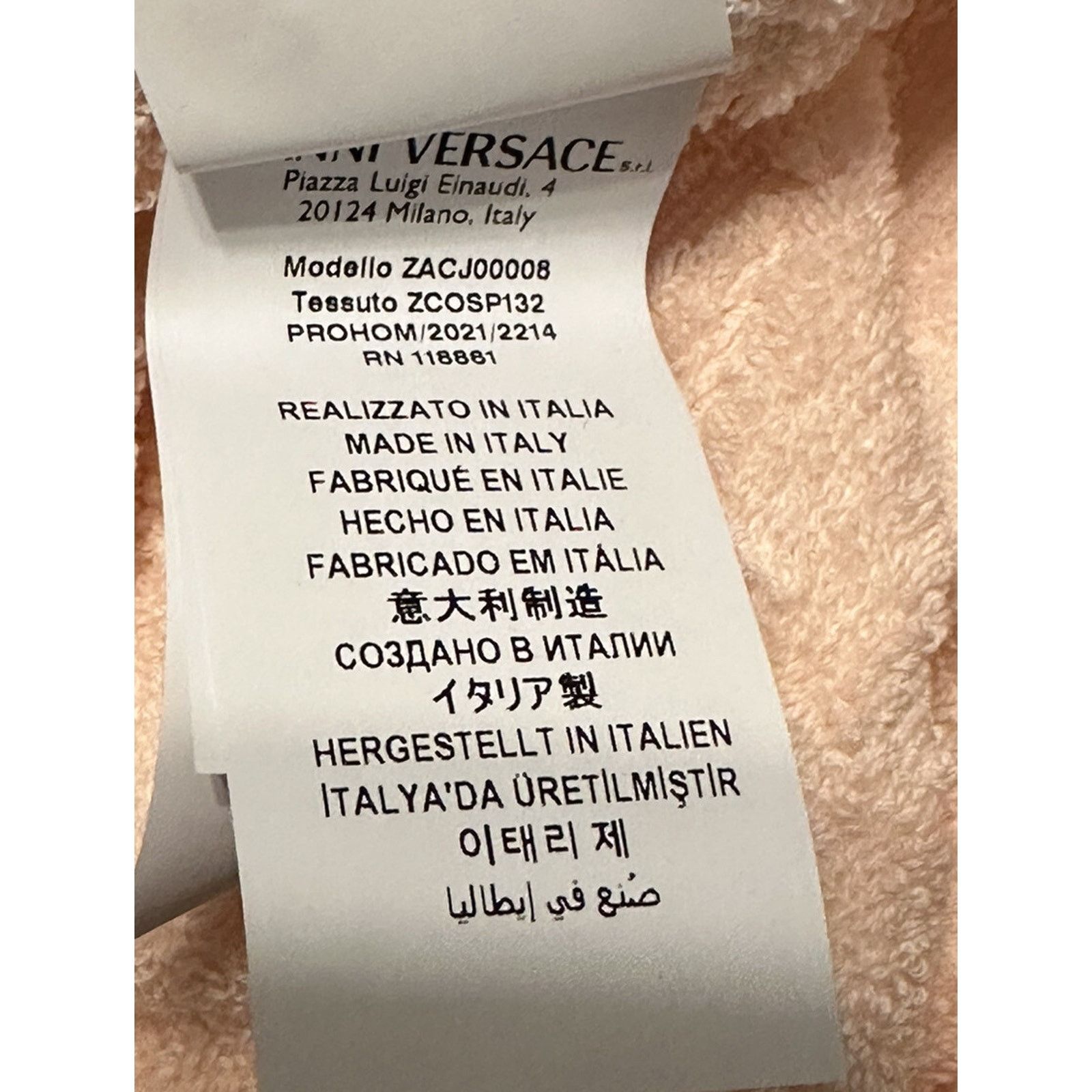 Versace Versace Medusa Cotton Terry Bath Robe Rose Medium ZACJ00008 Size ONE SIZE - 20 Thumbnail