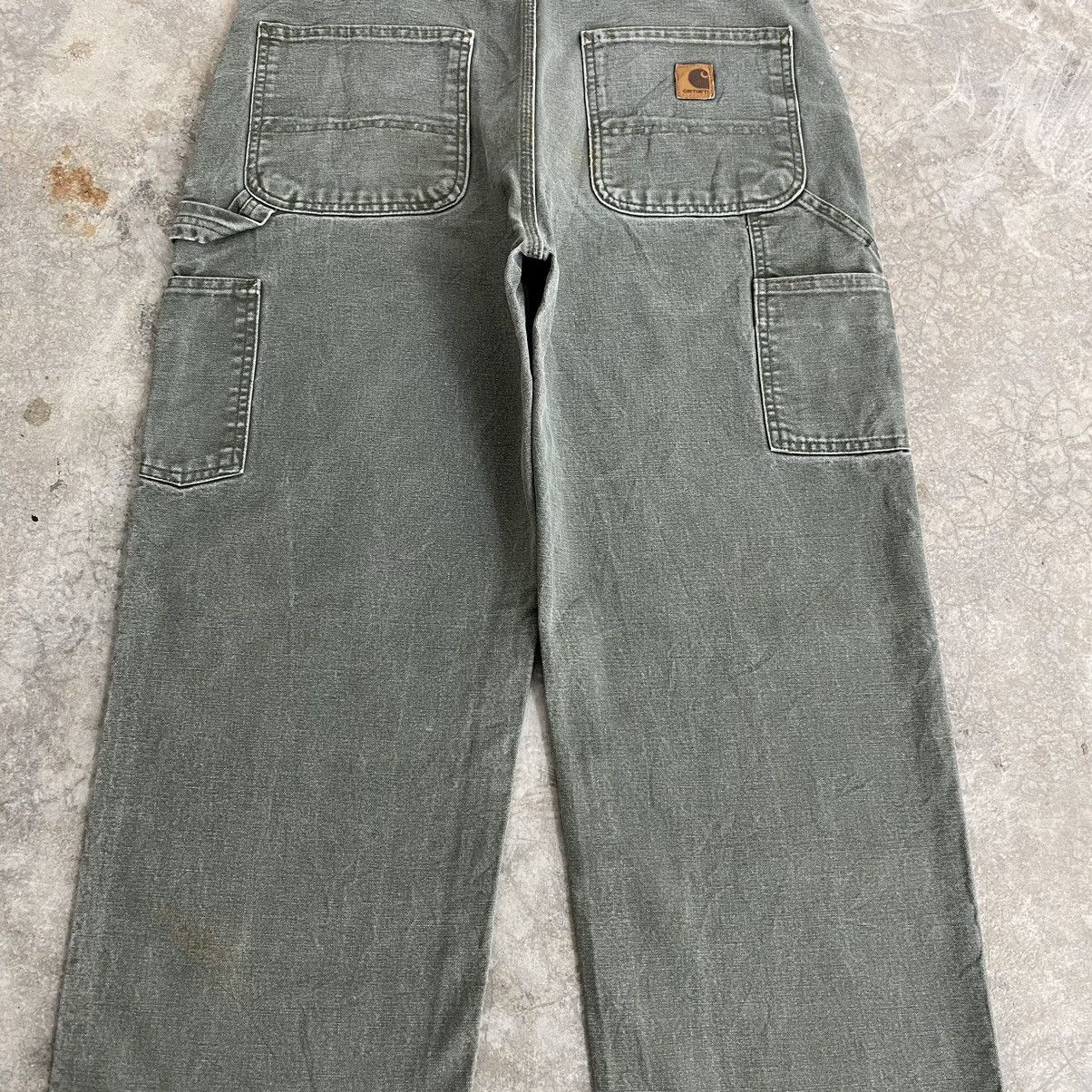Carhartt Vintage Carhartt Faded Moss Green Carpenter Work Pants Size US 34 / EU 50 - 19 Thumbnail