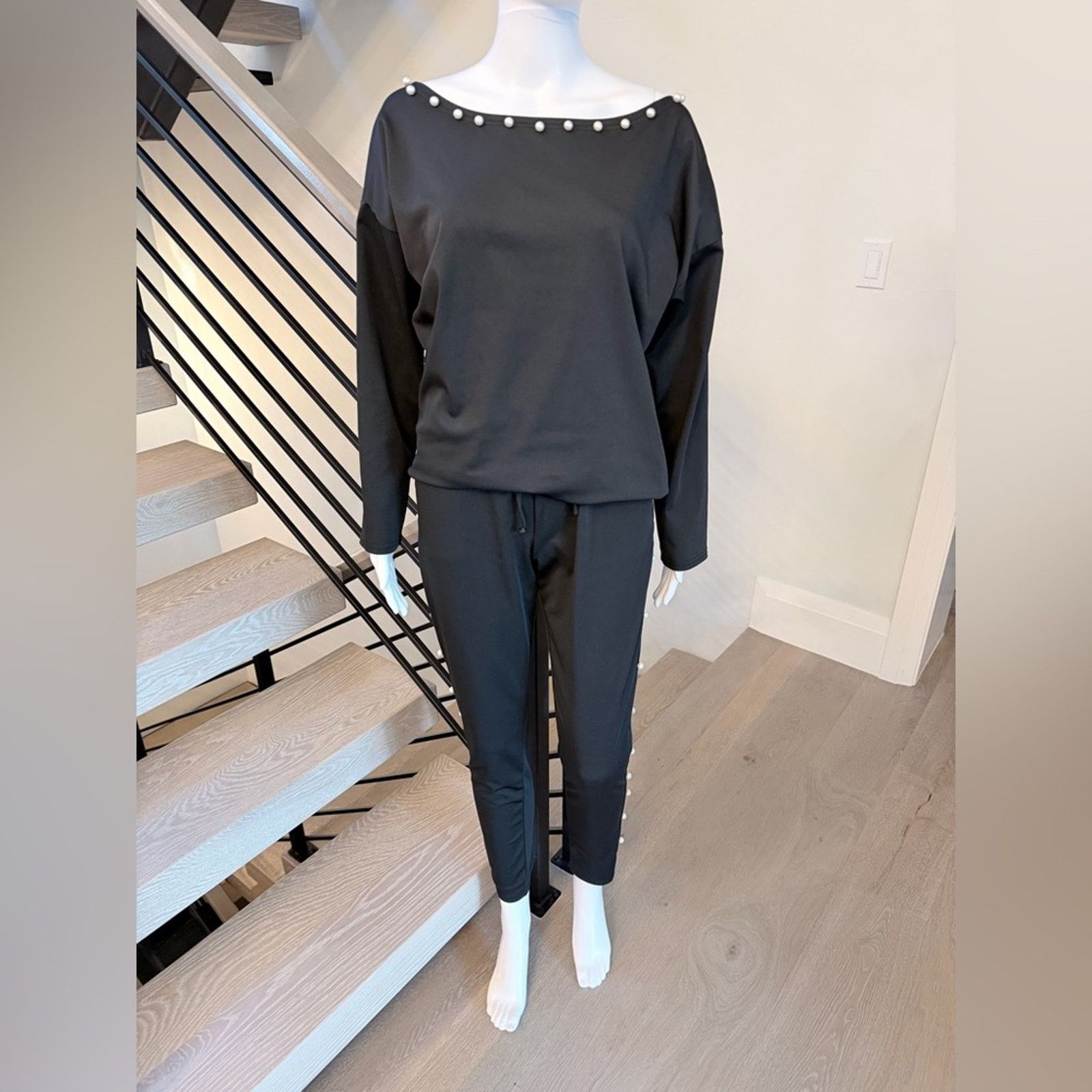 Other New Y2K Black Pearl-Embellished Lounge Set size XS/S/M Size 26" / US 2 / IT 38 - 6 Thumbnail