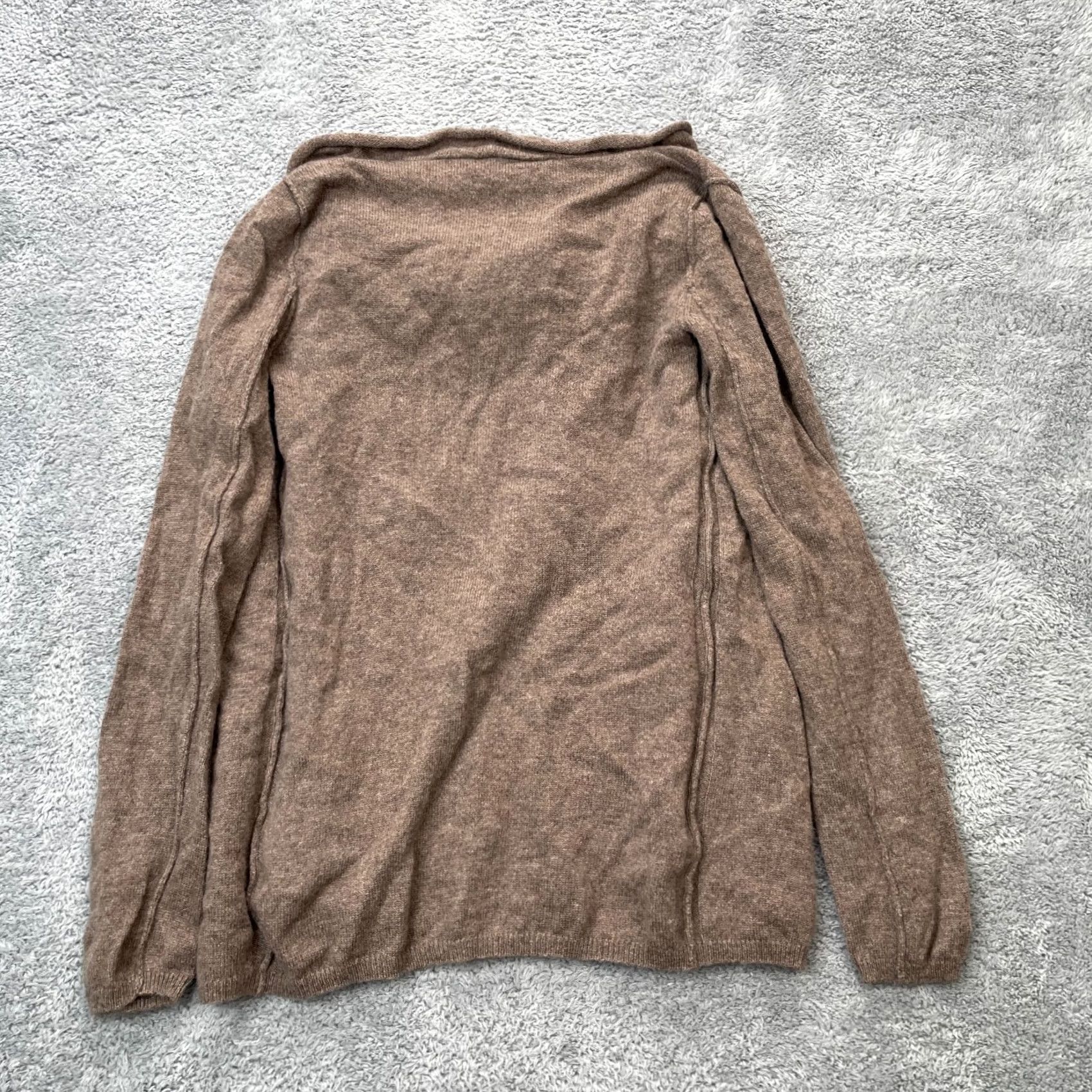 Joie VINTAGE Joie Sweater Womens Small Brown Cashmere Knit Drape Neck Reverse Edge Pullover Size S / US 4 / IT 40 - 2 Thumbnail
