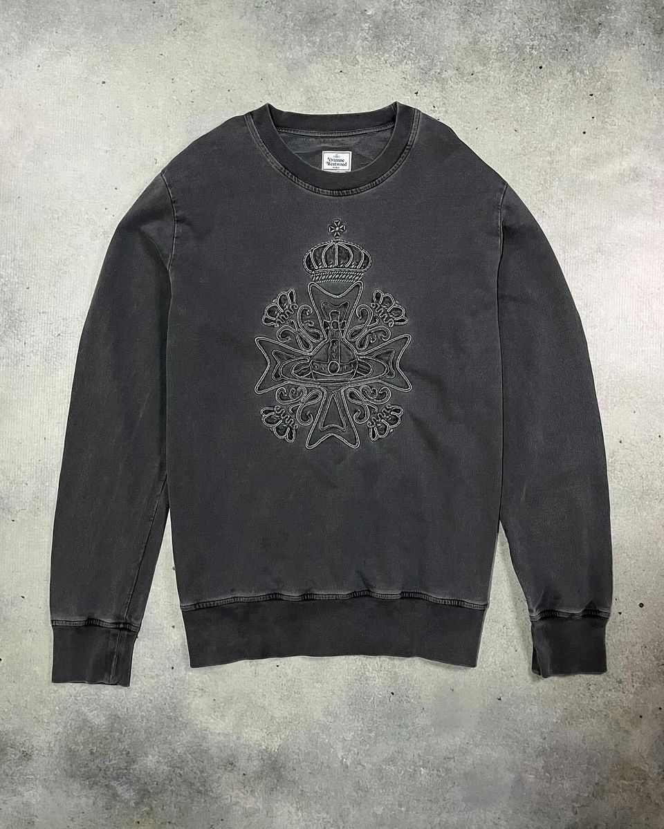 image of Archival Clothing Very Vivienne Westwood Big Logo Sweatshirt Size: L - XL in Grey, Men's