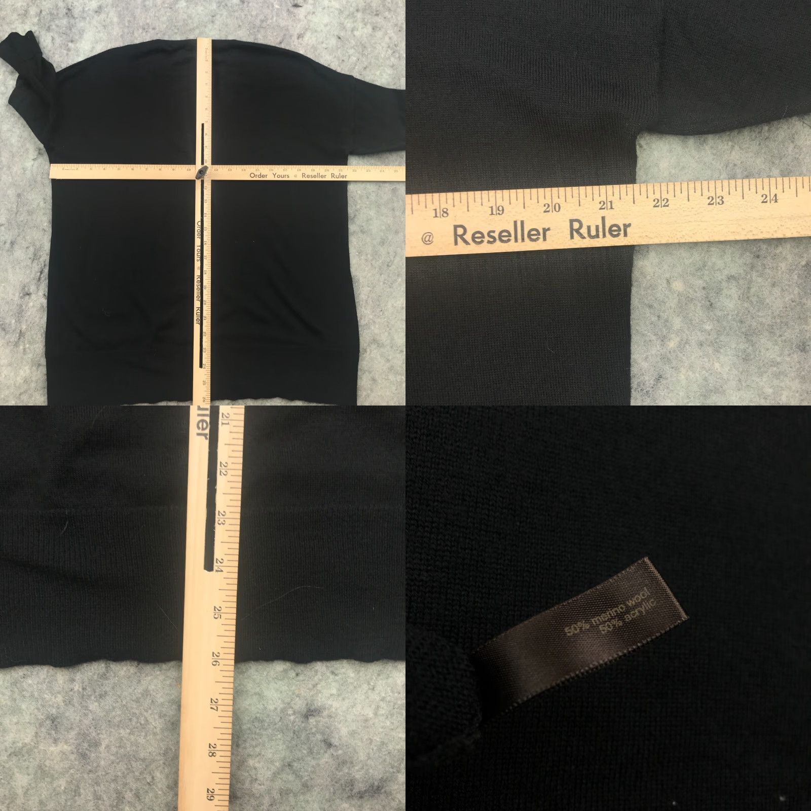 Vintage VINTAGE The Limited Womens Sweater Pullover Short Sleeve V-Neck Merino Wool Blend Black Large 1/2 Sleeve 90s Womens Size L / US 10 / IT 46 - 8 Thumbnail