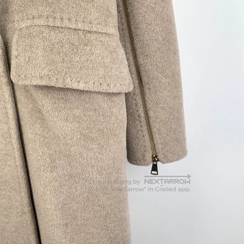Other Max Mara Khaki Alpaca Hair Lapel Double Breasted Long Slee Size S / US 4 / IT 40 - 4 Thumbnail
