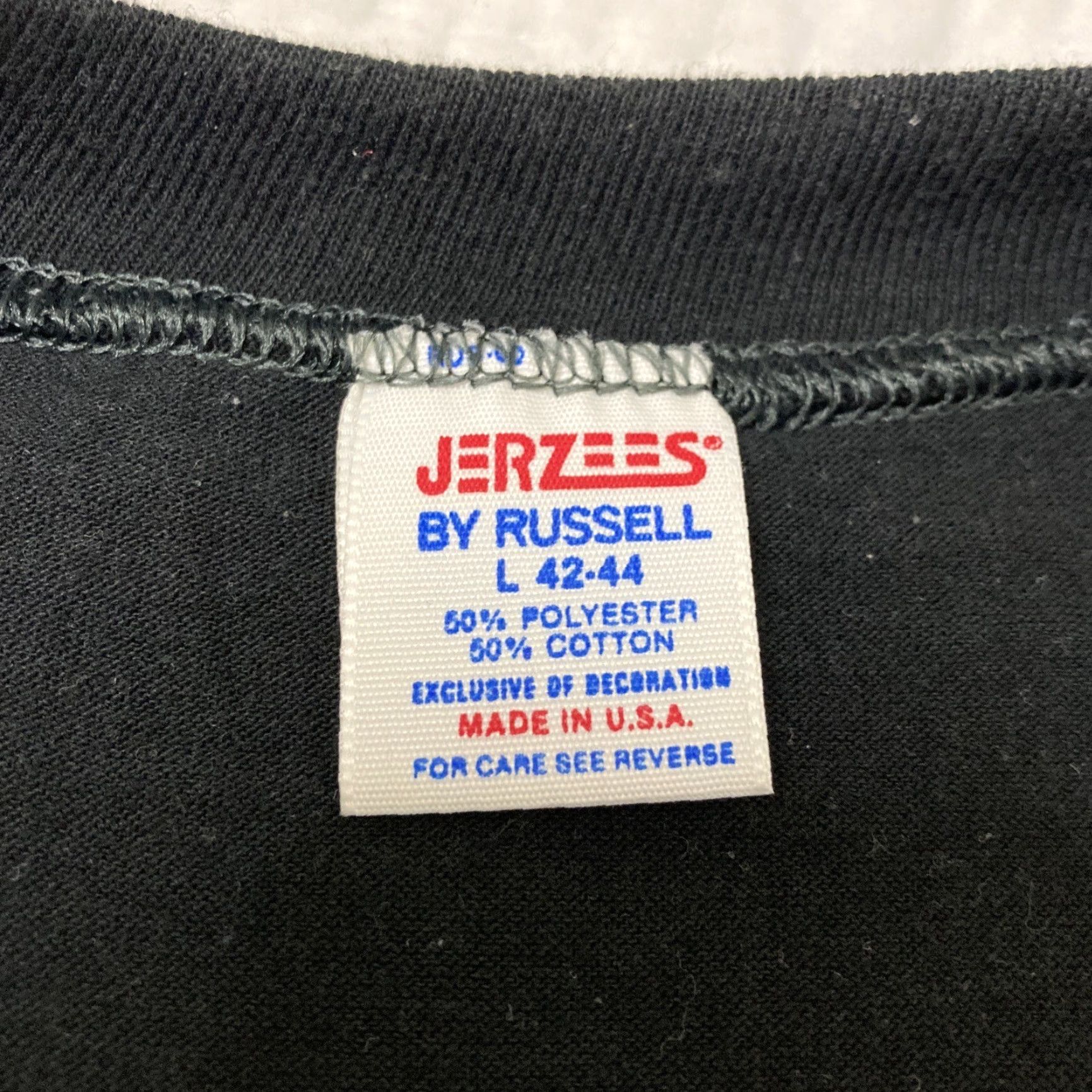Jerzees VINTAGE Jerzees T Shirt Men’s Large Black USA Made Iowa Hawkeyes Short Sleeve Size US L / EU 52-54 / 3 - 3 Thumbnail
