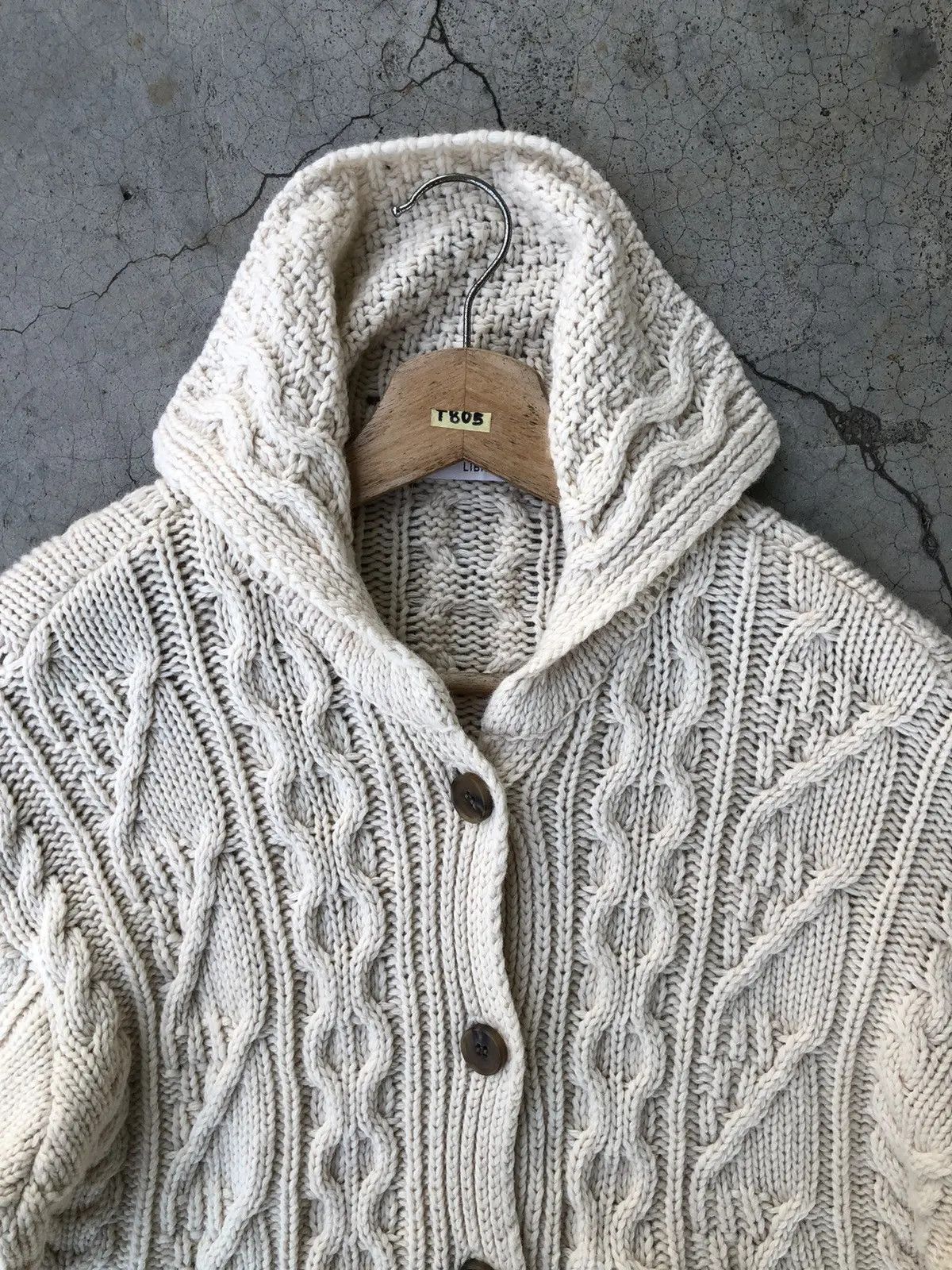 Aran Isles Knitwear × Designer LIBRE Cardigan CableKnit Sweater Pure Pullover Size US L / EU 52-54 / 3 - 6 Thumbnail
