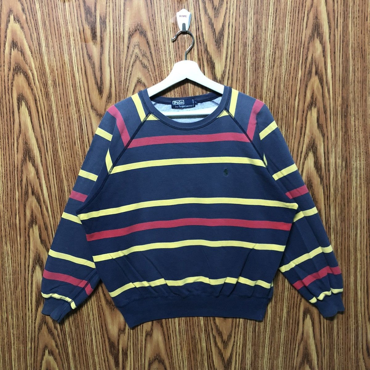 Polo Ralph Lauren Vintage Polo Ralph Lauren Faded Striped Sweatshirt Size US L / EU 52-54 / 3 - 1 Thumbnail