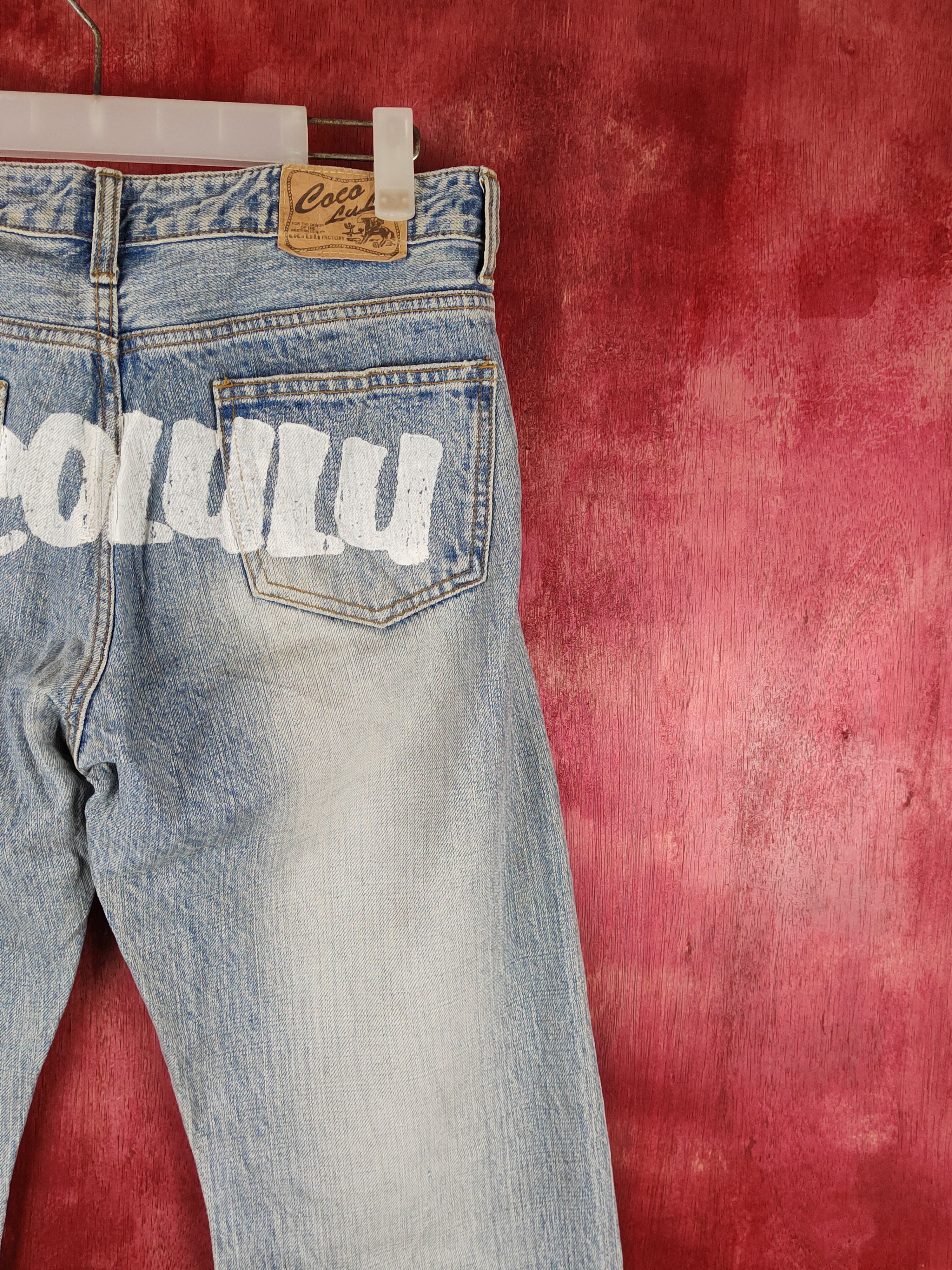 Japanese Brand Cocolulu Blue Faded Distressed Multipocket Denim #S1530 Size 29" - 12 Thumbnail