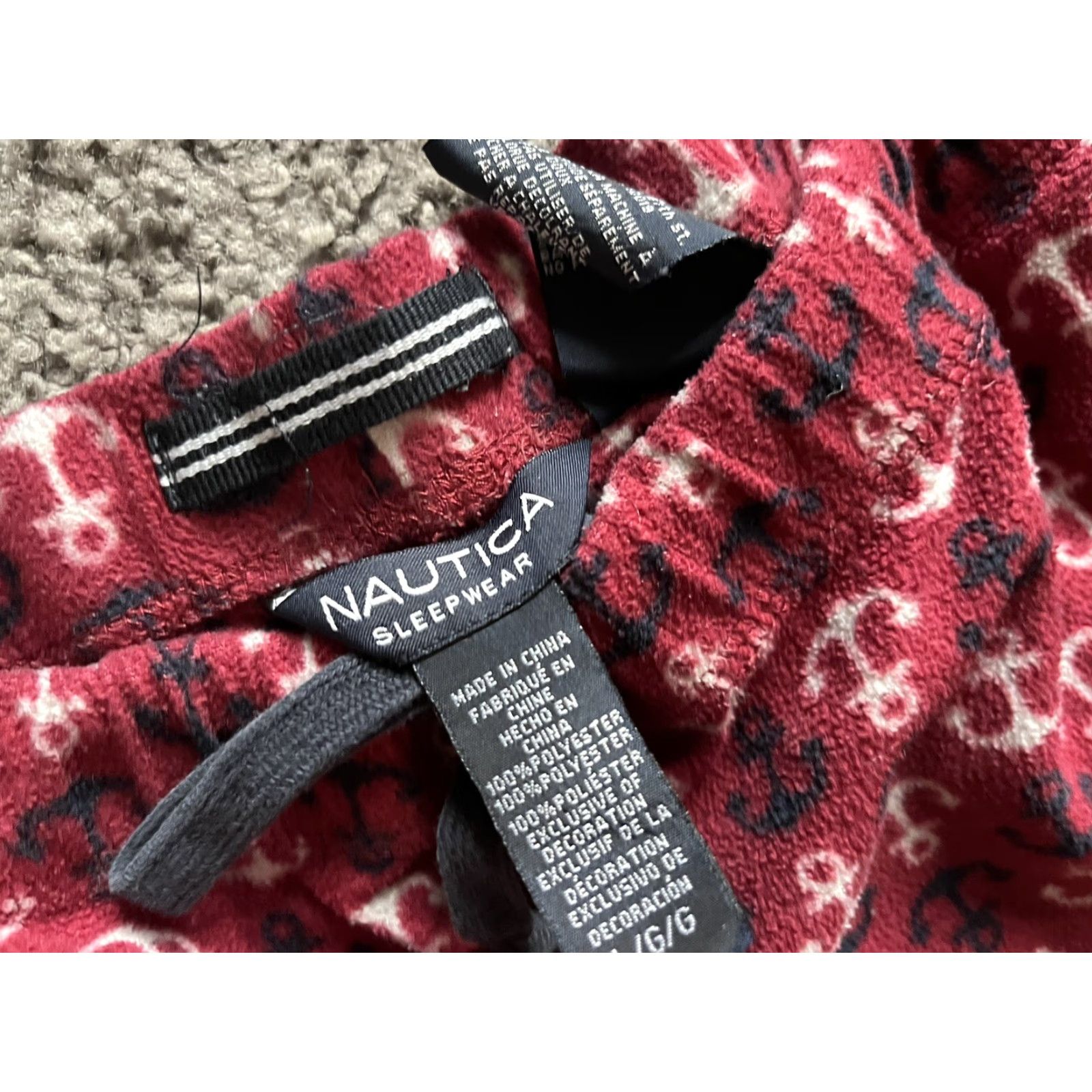 Nautica Nautica Pajama Pants Large Adult Maroon Sleepwear Pockets All Over Print Anchors Navy Blue Logo Brand Nautica Pant Pajama Color Maroon Size US 33 - 5 Thumbnail