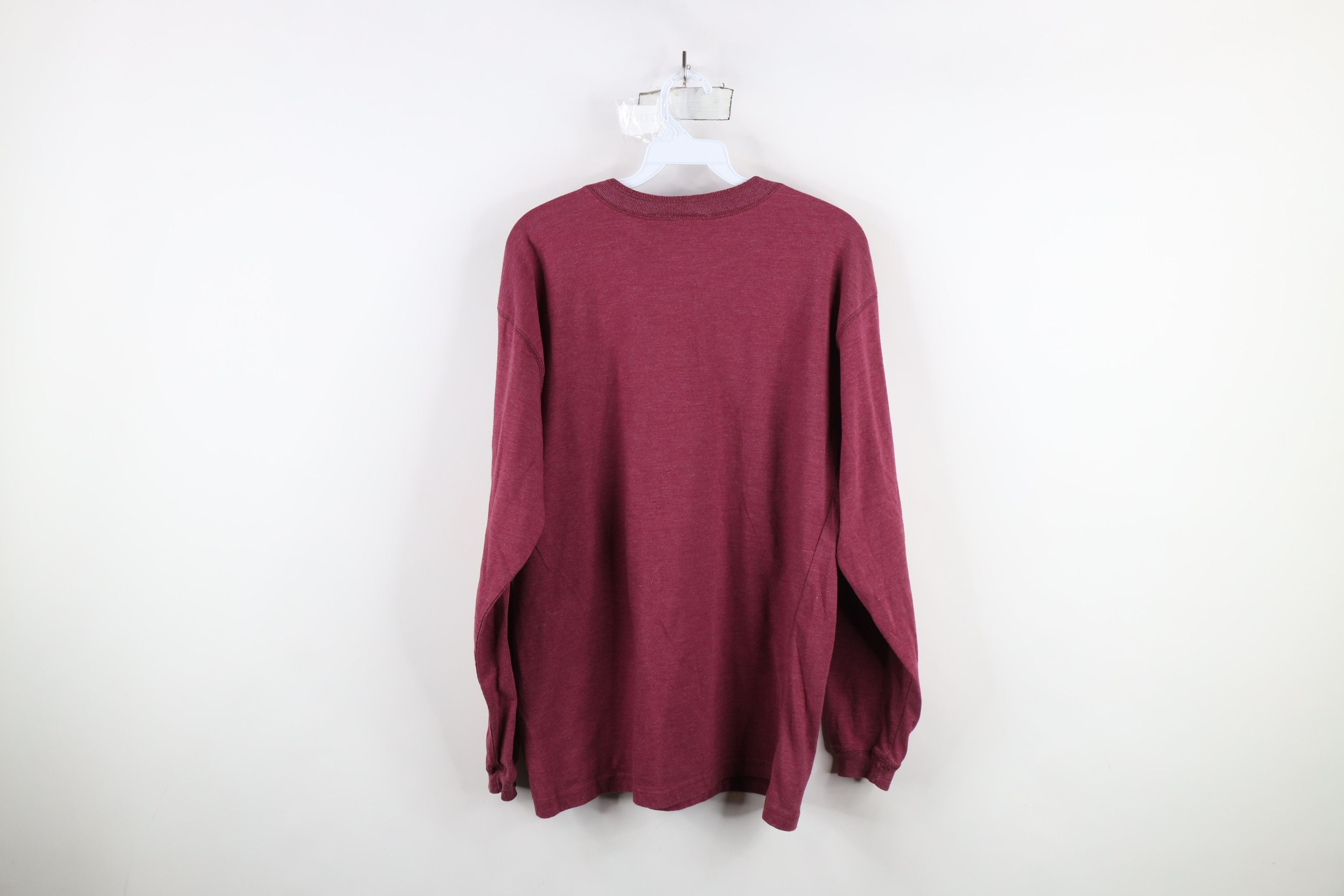 Vintage Vintage 90s Streetwear Blank Long Sleeve Henley T-Shirt Red Size US M / EU 48-50 / 2 - 9 Thumbnail
