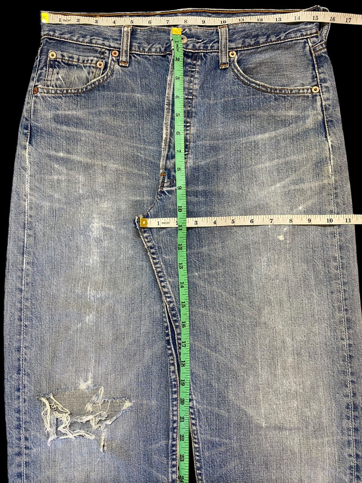 Levi's Vintage Levis 501 Y2K Faded Wash Distressed Loose Jeans Size US 30 / EU 46 - 12 Thumbnail
