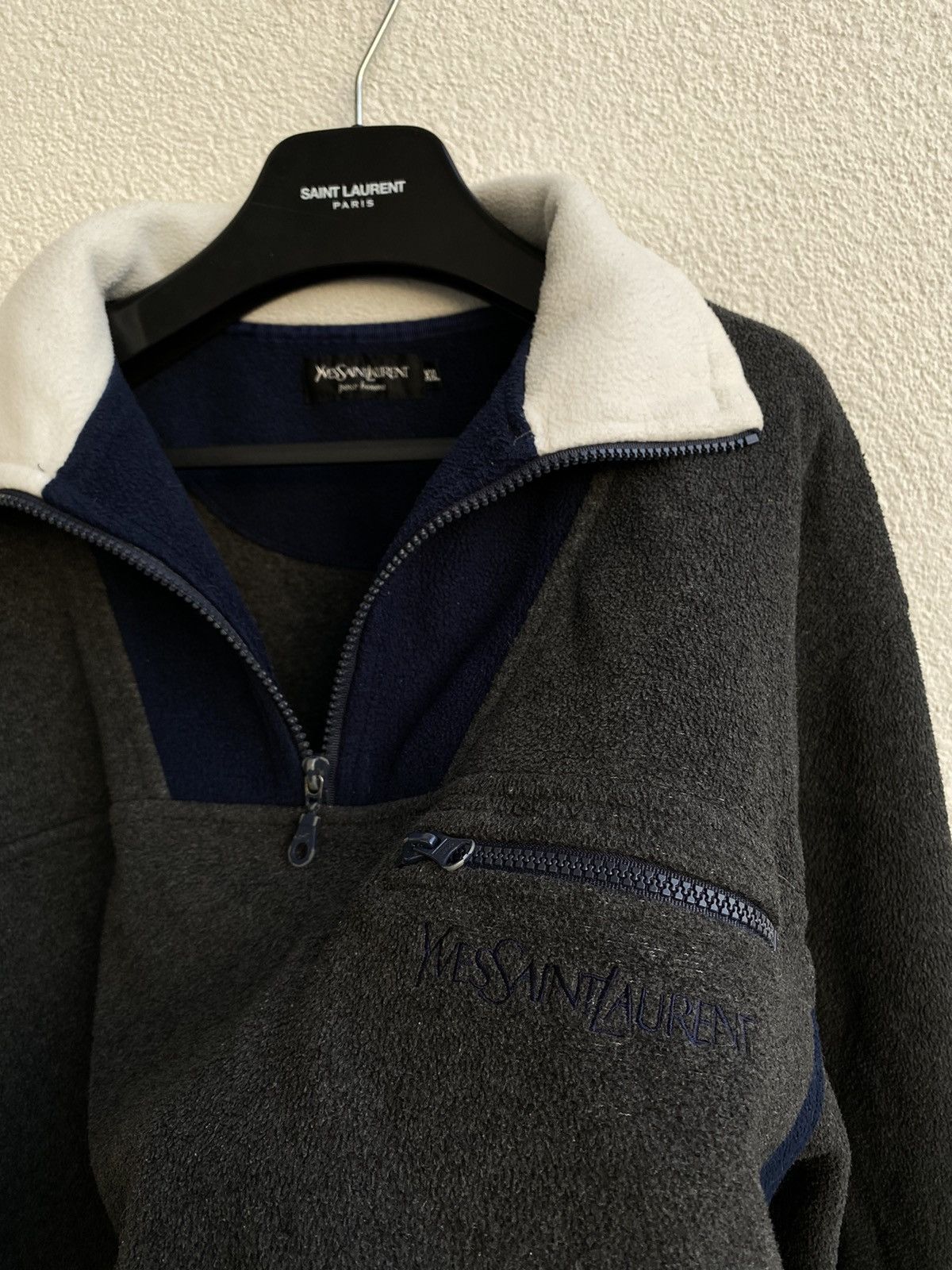 Yves Saint Laurent 90’s Fleece YSL Sweatshirt Zip YSL Sweater Size US XXL / EU 58 / 5 - 13 Thumbnail