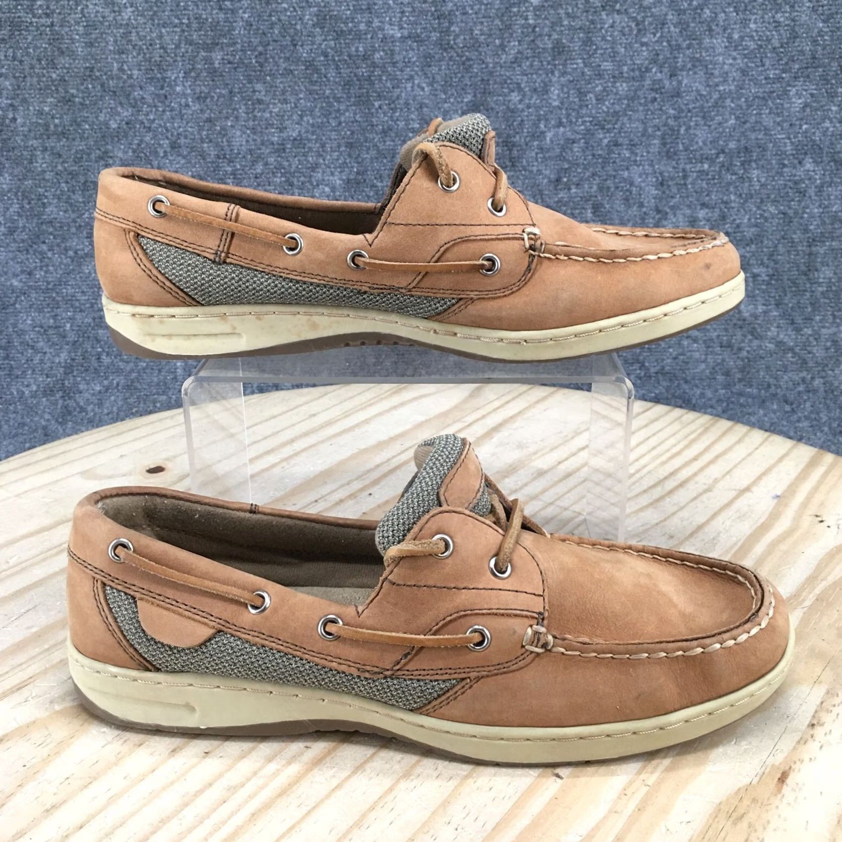 Vintage Arizona Jean Co Boat Shoes Womens 10 M Brown Leather Lace Up Casual Shoes Size 32" / US 10 / IT 46 - 2 Thumbnail