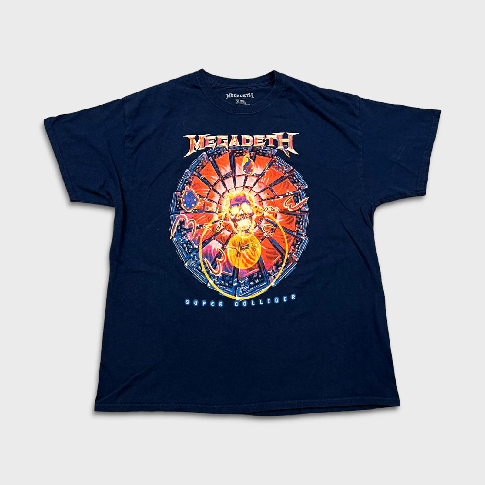 Band Tees × Megadeth × Vintage VTG 2022 Megadeth XL Super Collider Skull Graphic Band Tee Size US XL / EU 56 / 4 - 1 Thumbnail