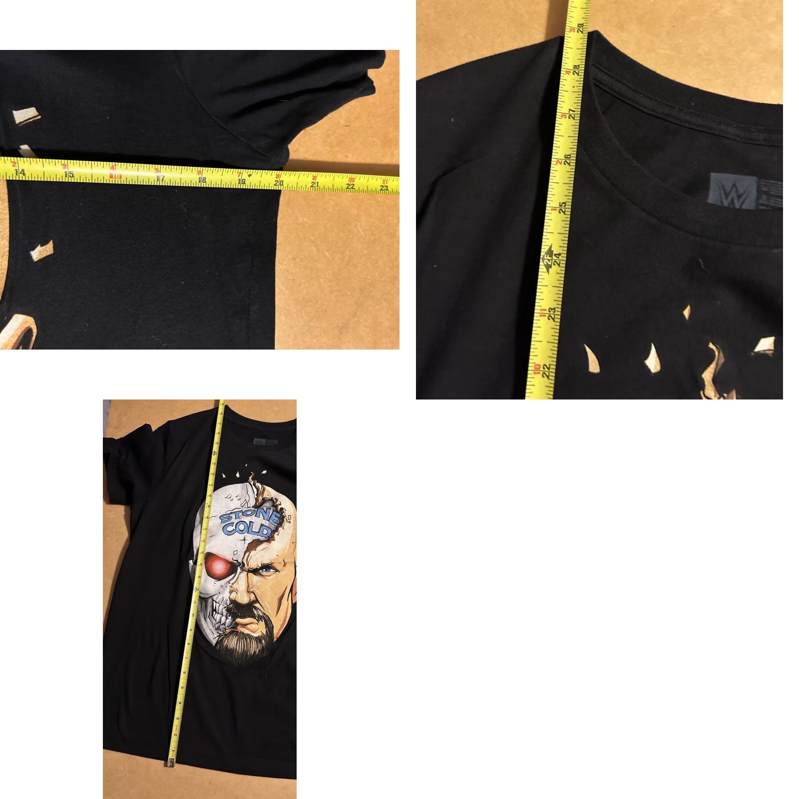 Vintage WWE Stone Cold Steve Austin Half Skull Shirt Medium Fit’s Large Short Sleeve Crew Neck Black 3:16 Mens T-Shirt Graphic Print Cotton Knit Size US L / EU 52-54 / 3 - 9 Thumbnail