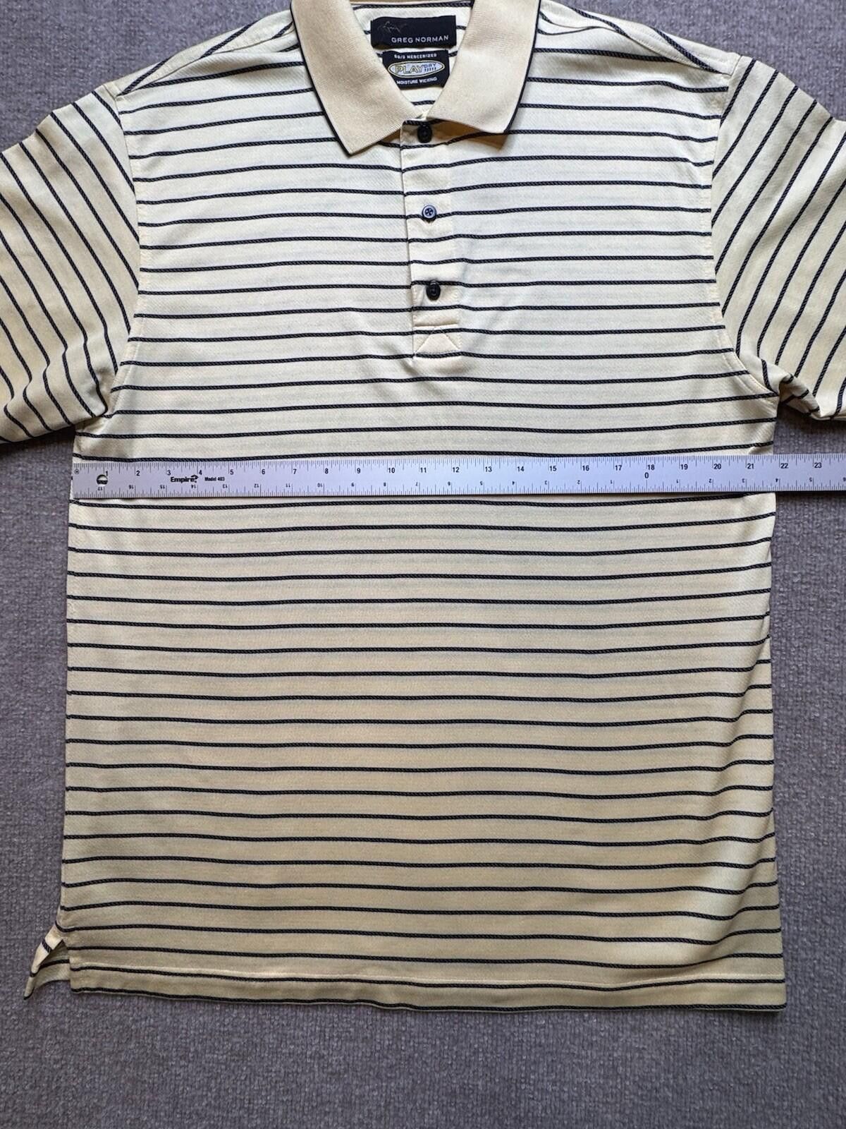 Greg Norman Greg Norman Men's L Polo Play Dry Yellow Striped [706] Size US L / EU 52-54 / 3 - 7 Thumbnail