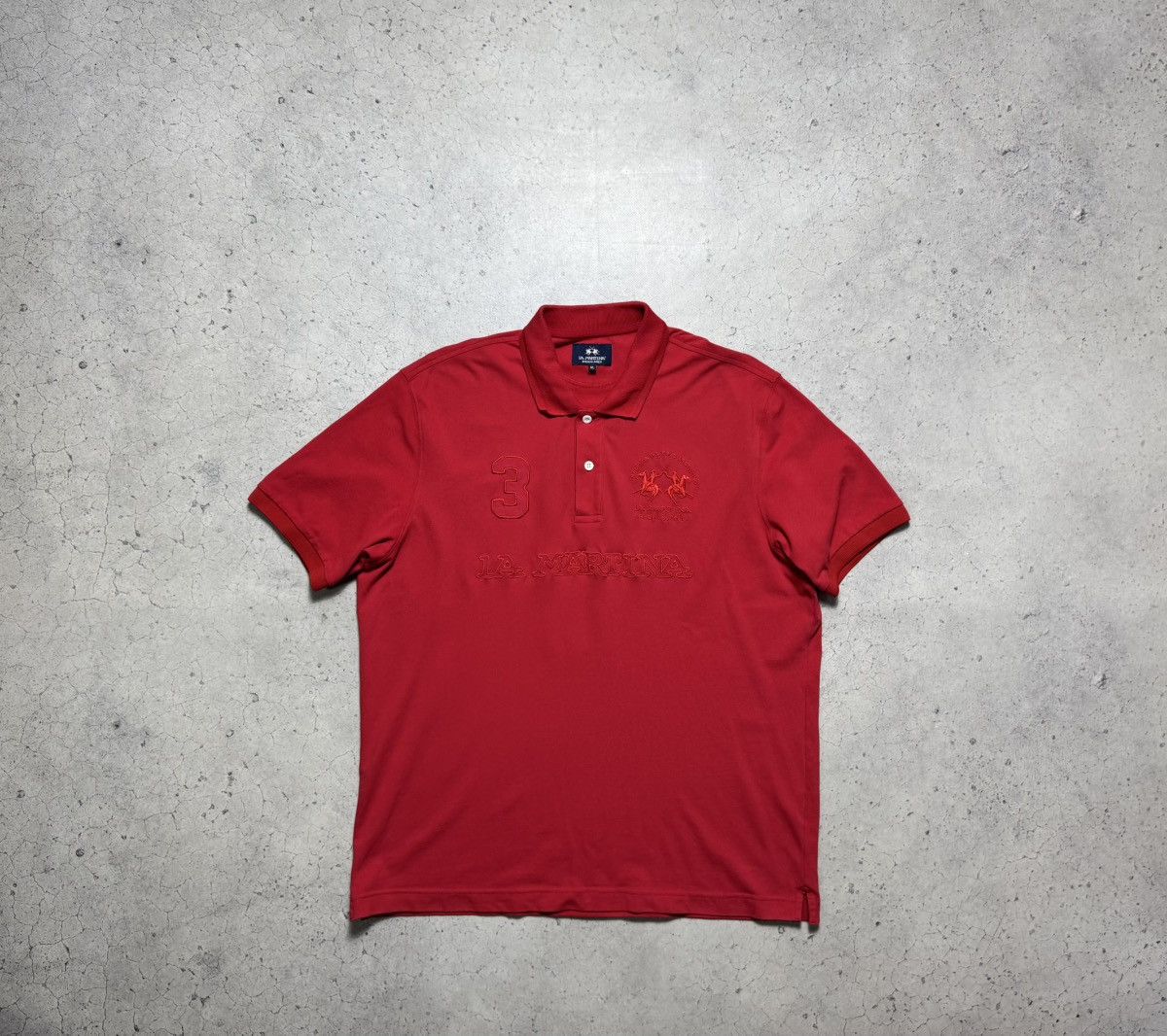 La Martina La Martina #3 Big Logo Polo Shirt Luxury Red Size XL Size US XL / EU 56 / 4 - 1 Thumbnail