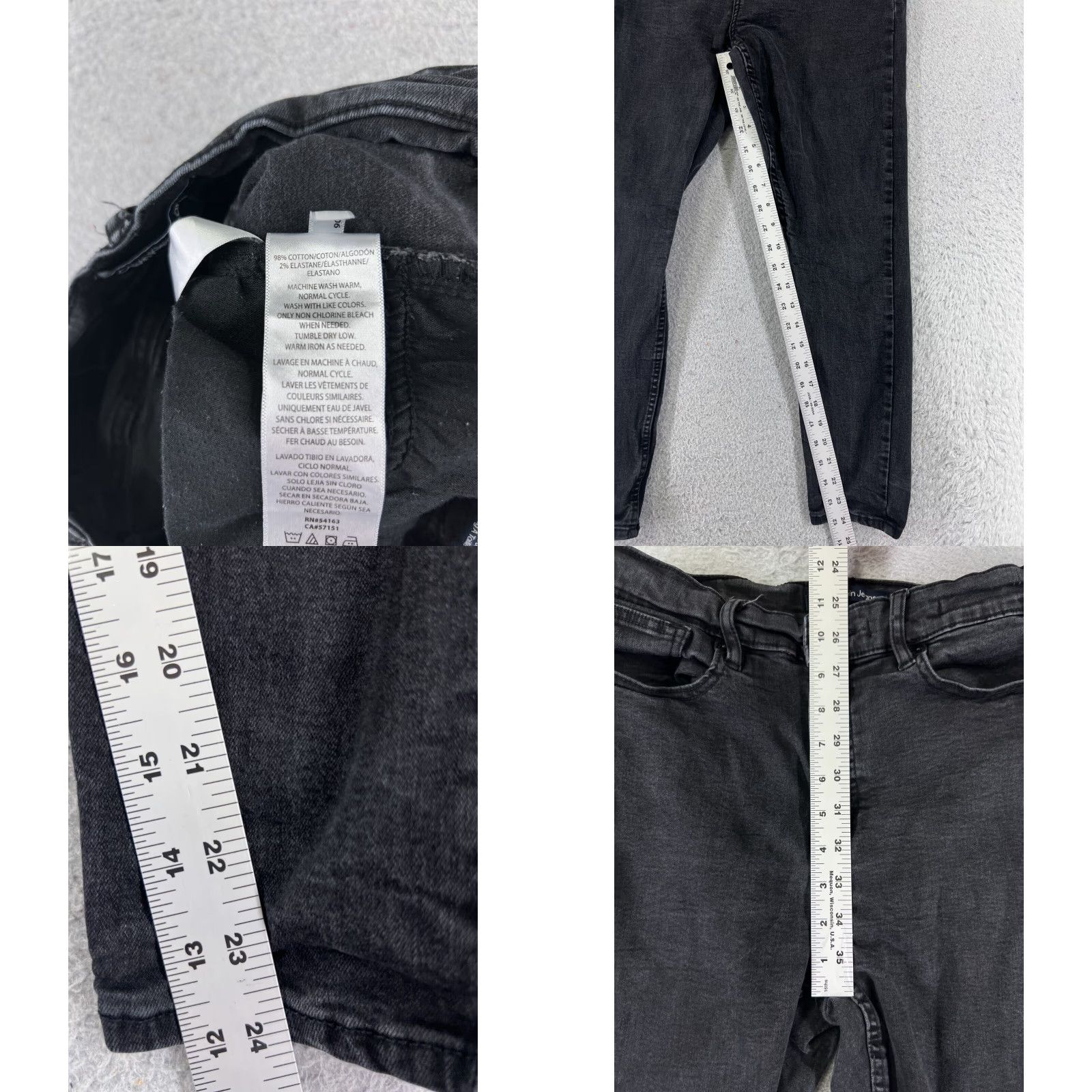 Calvin Klein Calvin Klein Jeans Women 12 Black Denim High Rise Jegging Cotton 27x24 Size 34" / US 12 / IT 48 - 8 Thumbnail