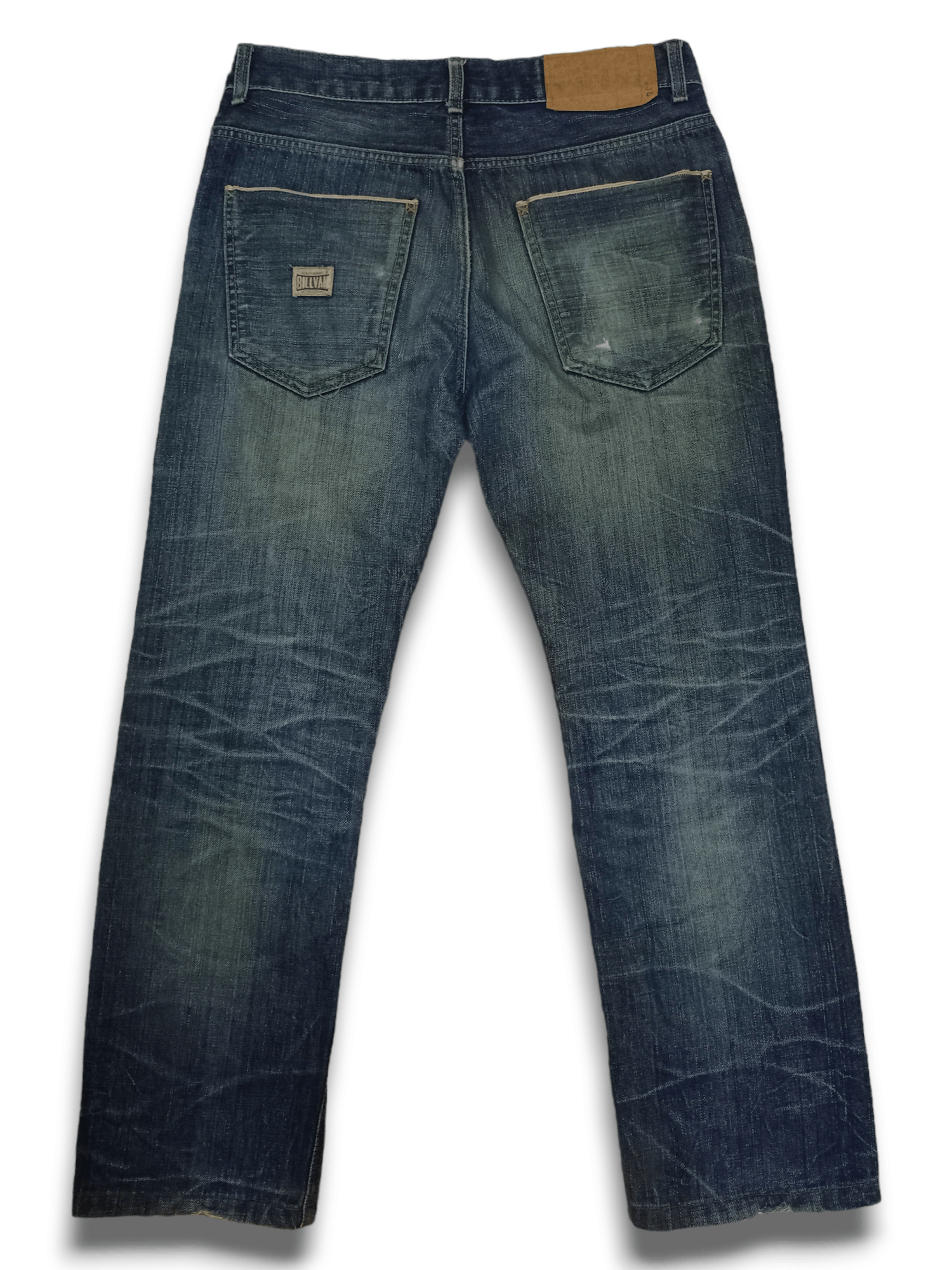 Japanese Brand Vintage BILLVAN Mud Wash Distressed Selvedge Loose Jeans Size US 31 - 4 Thumbnail
