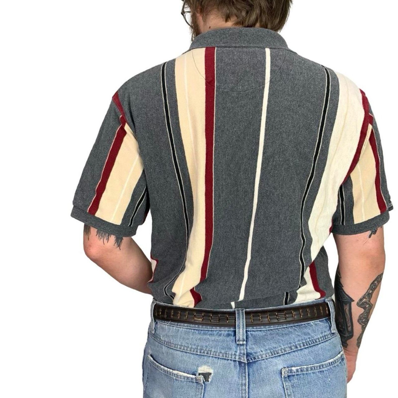 Chaps × Ralph Lauren × Vintage Vintage Chaps Ralph Lauren Striped Polo Size US XL / EU 56 / 4 - 4 Thumbnail