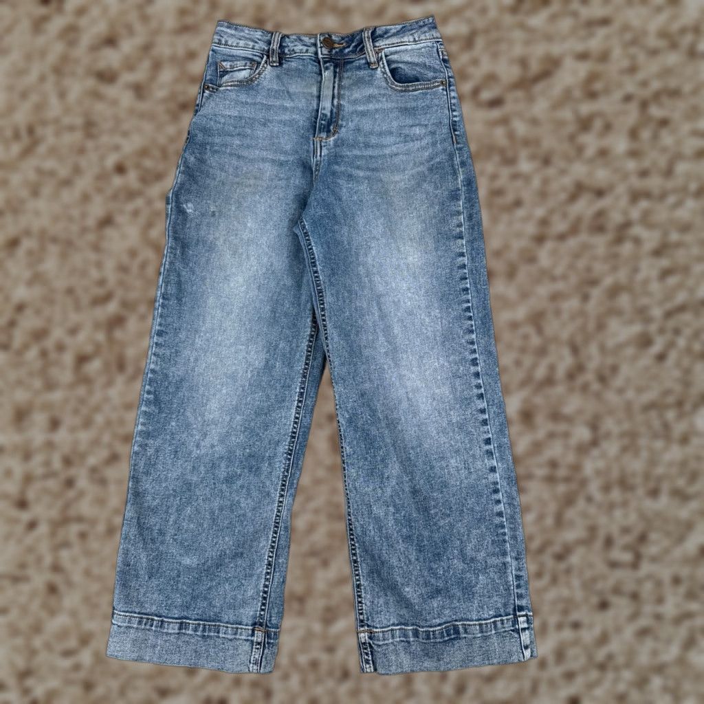 Vintage Hidden Jeans Women 26 Blue Wide-Leg High Rise Cotton Blend Zip Fly 26x25 90s Womens Jeans Size 26" / US 2 / IT 38 - 1 Thumbnail