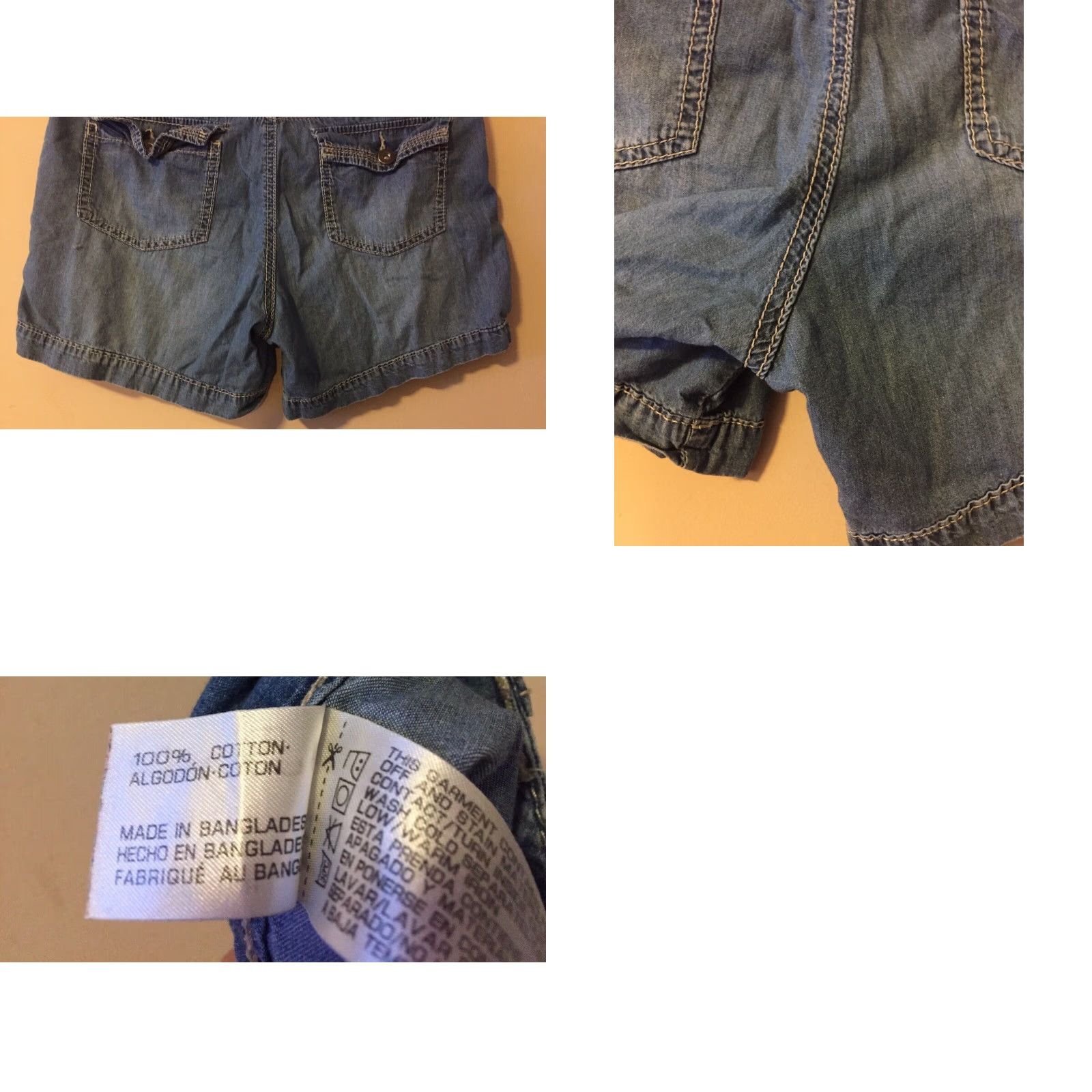 Vintage Supplies Women's Mid Rise Shorts Size 6 100% Cotton Blue 31x4-1/4 Casual Size 24" / US 00 / IT 34 - 8 Thumbnail