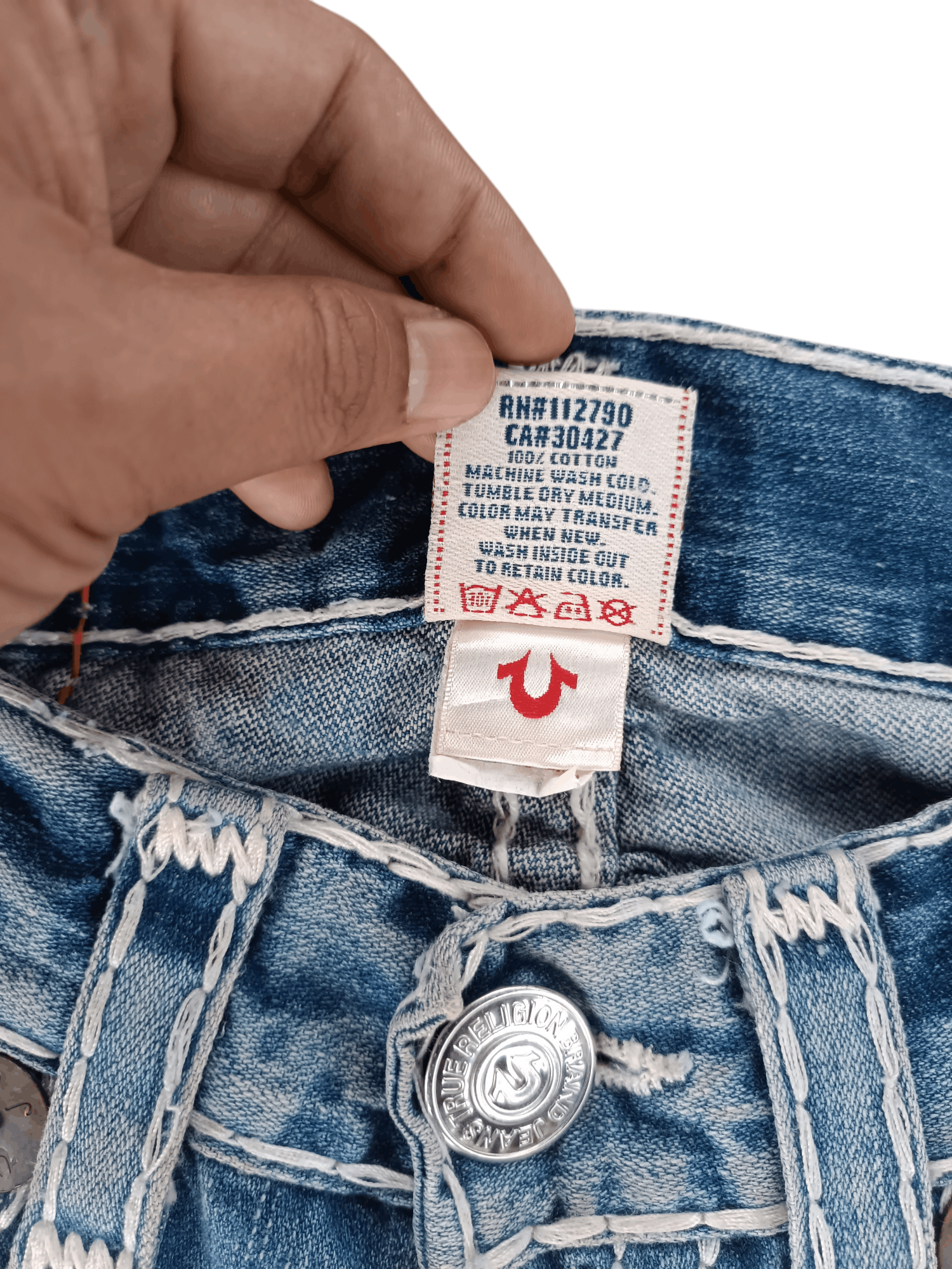 True Religion × Vintage True Religion ひ Joey Super T Distressed Baggy Flare Y2K Size US 32 / EU 48 - 11 Thumbnail