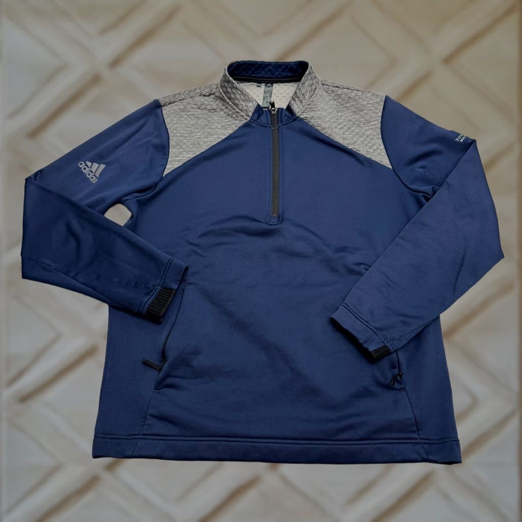 Adidas Adidas Golf Half Zip Pullover Jacket Mens M Green Colorblock Zip Up Breathable All Seasons Size US M / EU 48-50 / 2 - 1 Thumbnail