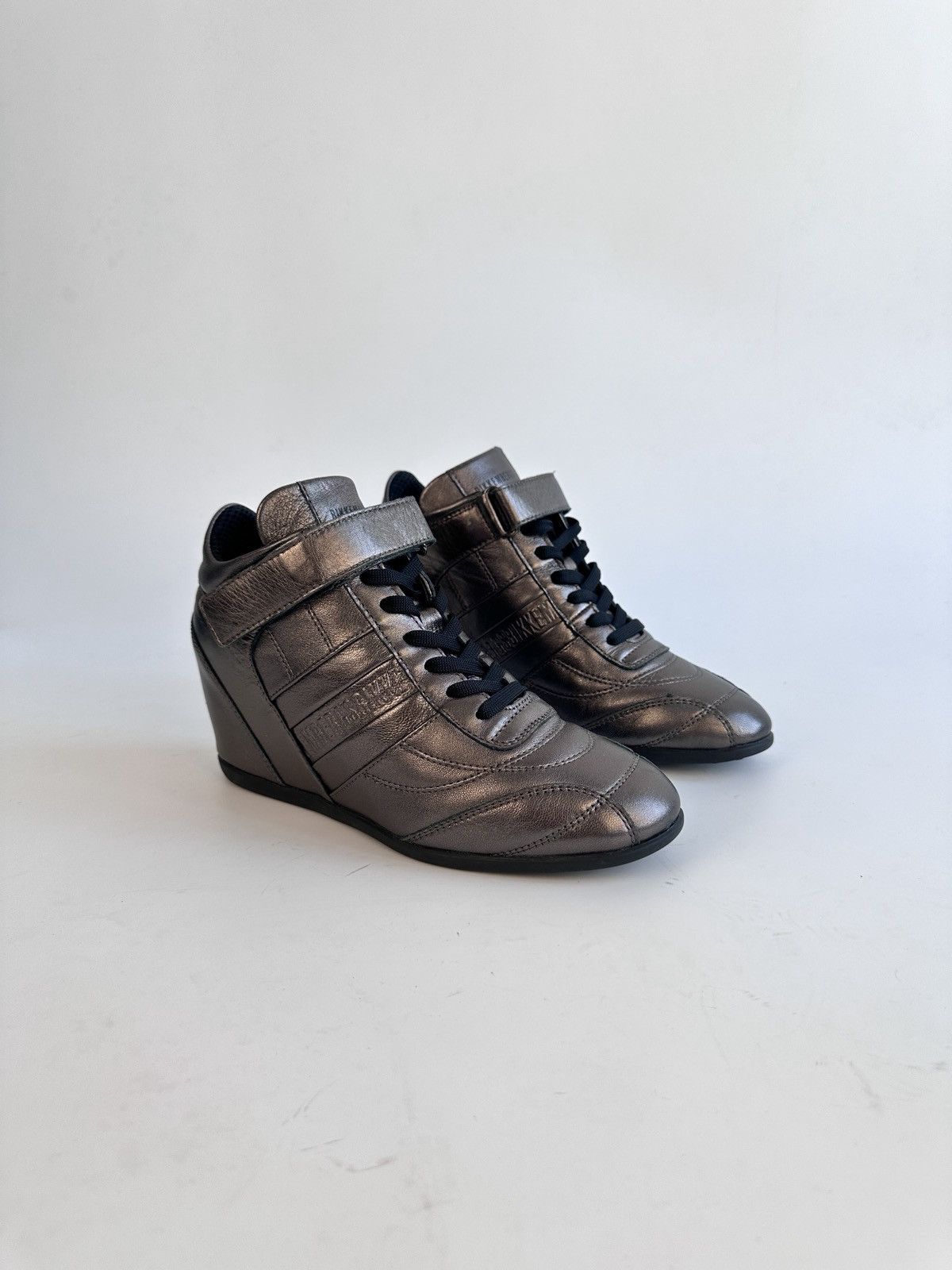 Dirk Bikkembergs Bikkembergs Gunmetal Metallic Wedge Sneakers Size EU 36 Size US 6 / IT 36 - 1 Thumbnail