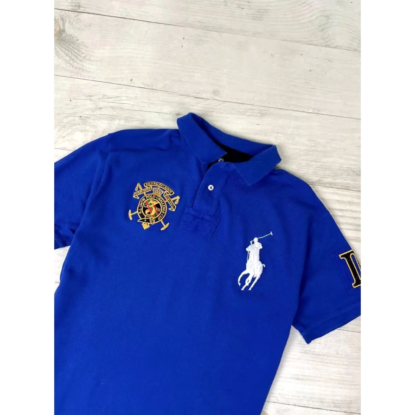 Polo Ralph Lauren Polo Ralph Lauren Rugby Shirt Mens Polo Blue M Big Pony Logo Short Sleeve Button Collared 100% Cotton Vintage Casual Size US M / EU 48-50 / 2 - 2 Thumbnail