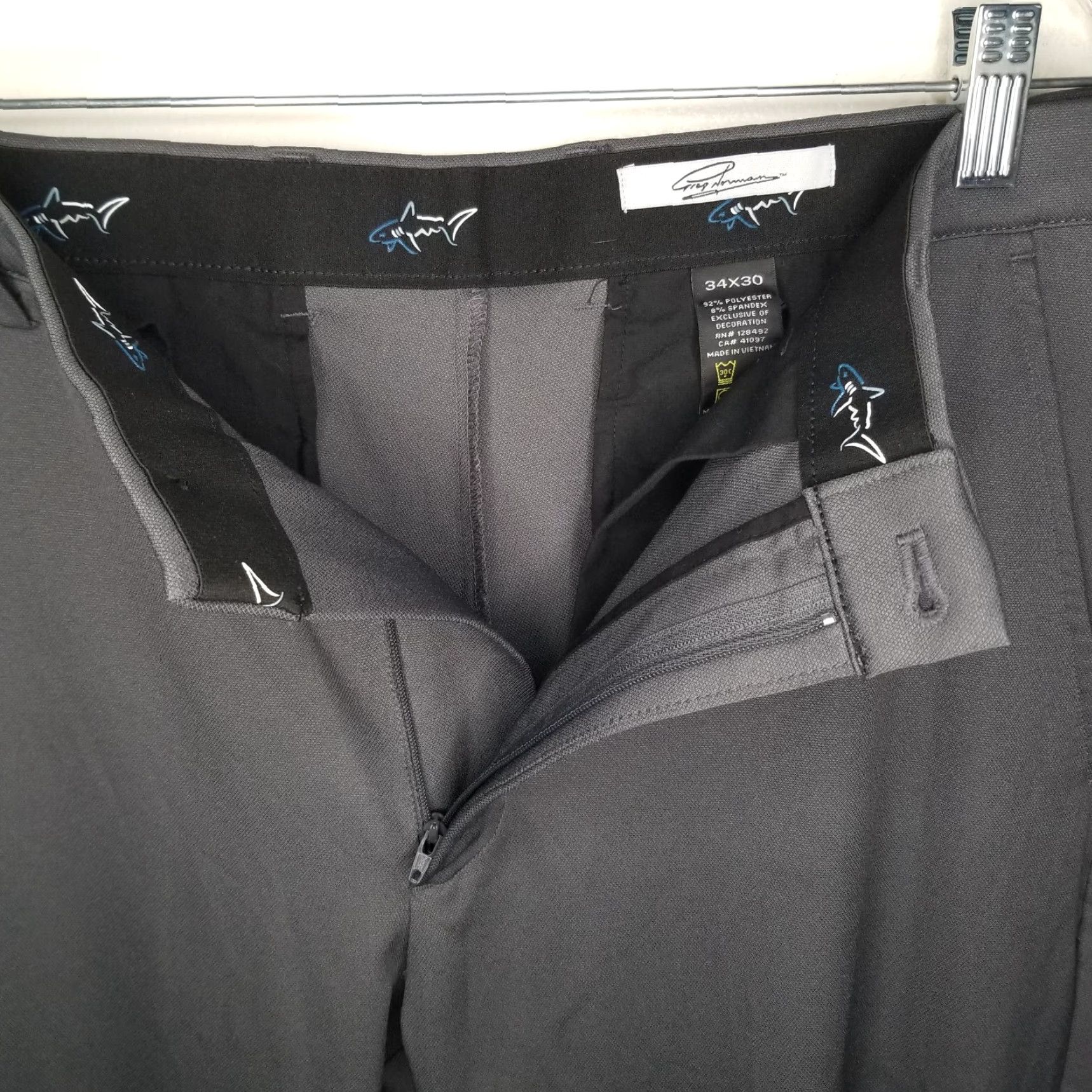 Vintage GREG NORMAN Men's Dress Pants Gray Straight Size 34x30 Size US 34 / EU 50 - 3 Thumbnail