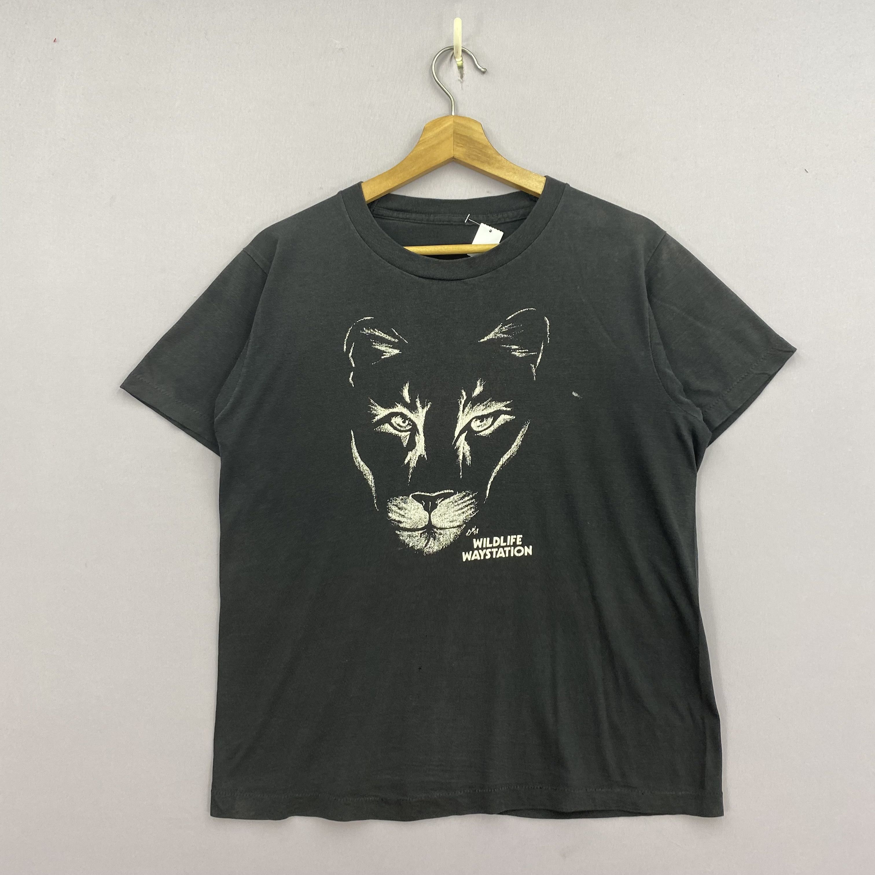 Habitat Vintage 90s Wildlife Waystation T-Shirt Panther Animal Tee Size US M / EU 48-50 / 2 - 1 Thumbnail