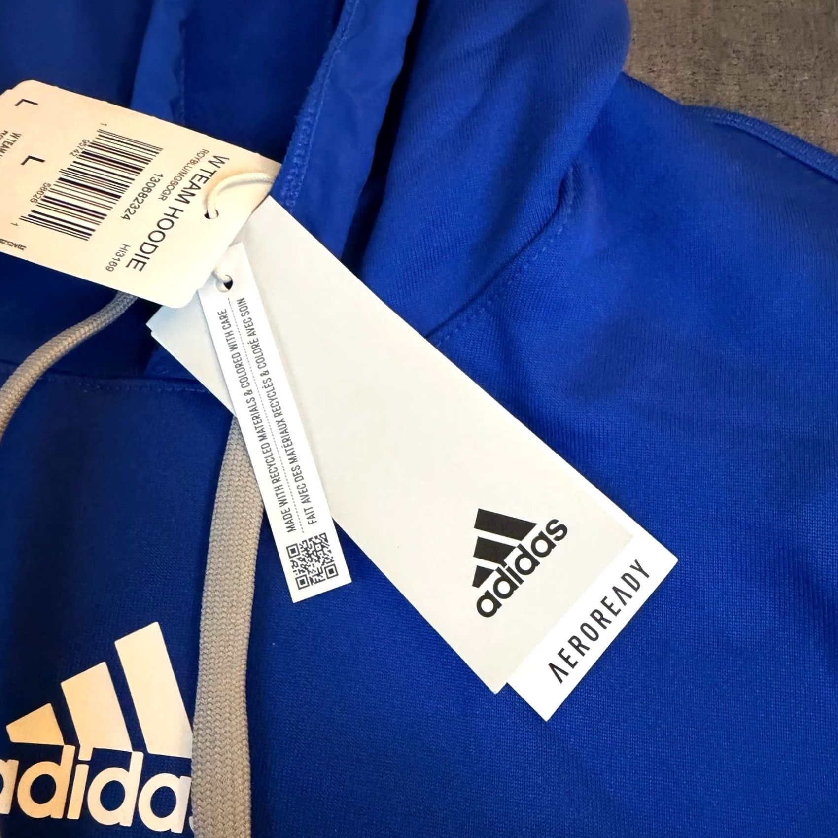 Adidas Adidas Aeroready Hoodie Womens Lroyal Blue Pullover Knit Zip Pockets Hooded Moisture Wicking Breathable Athletic Performance Hoodie NWT Size L / US 10 / IT 46 - 3 Thumbnail