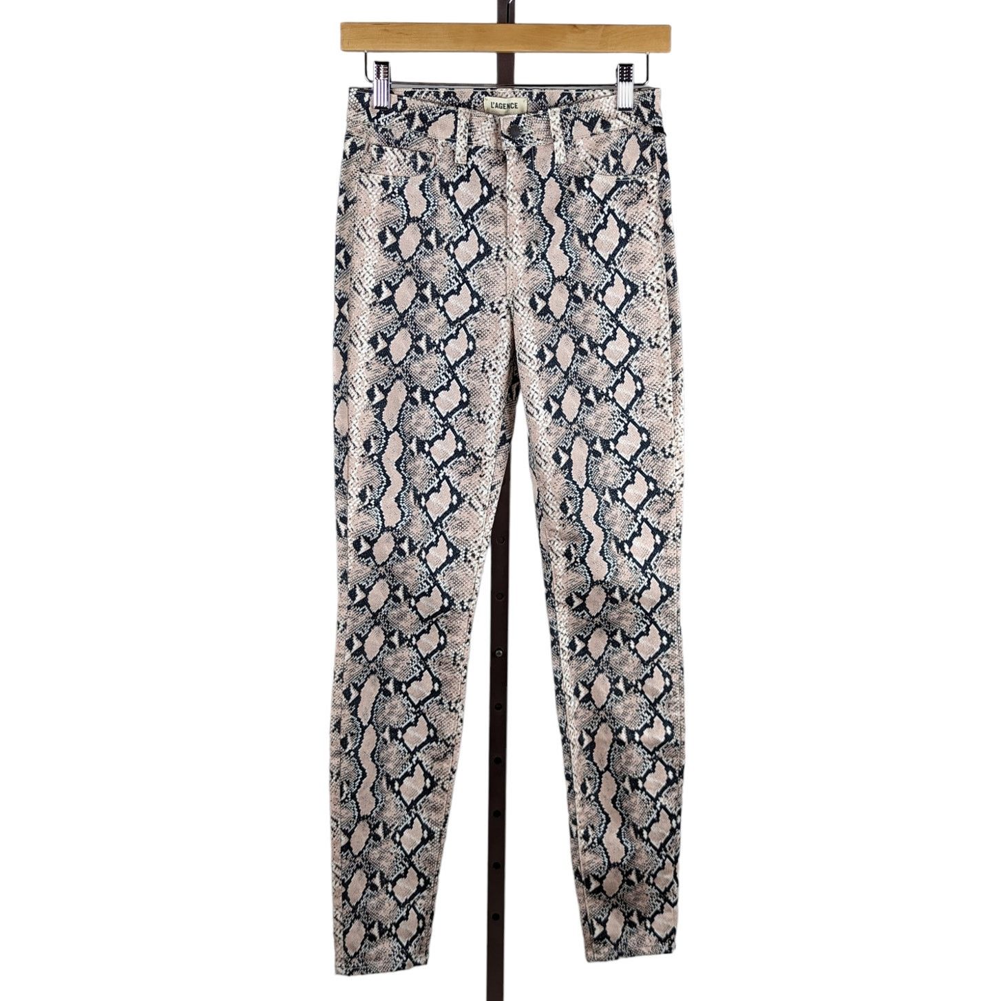 L'AGENCE L’AGENCE Marguerite Pink Python Print High Rise Jeans Size 25" / US 0 / IT 36 - 12 Thumbnail