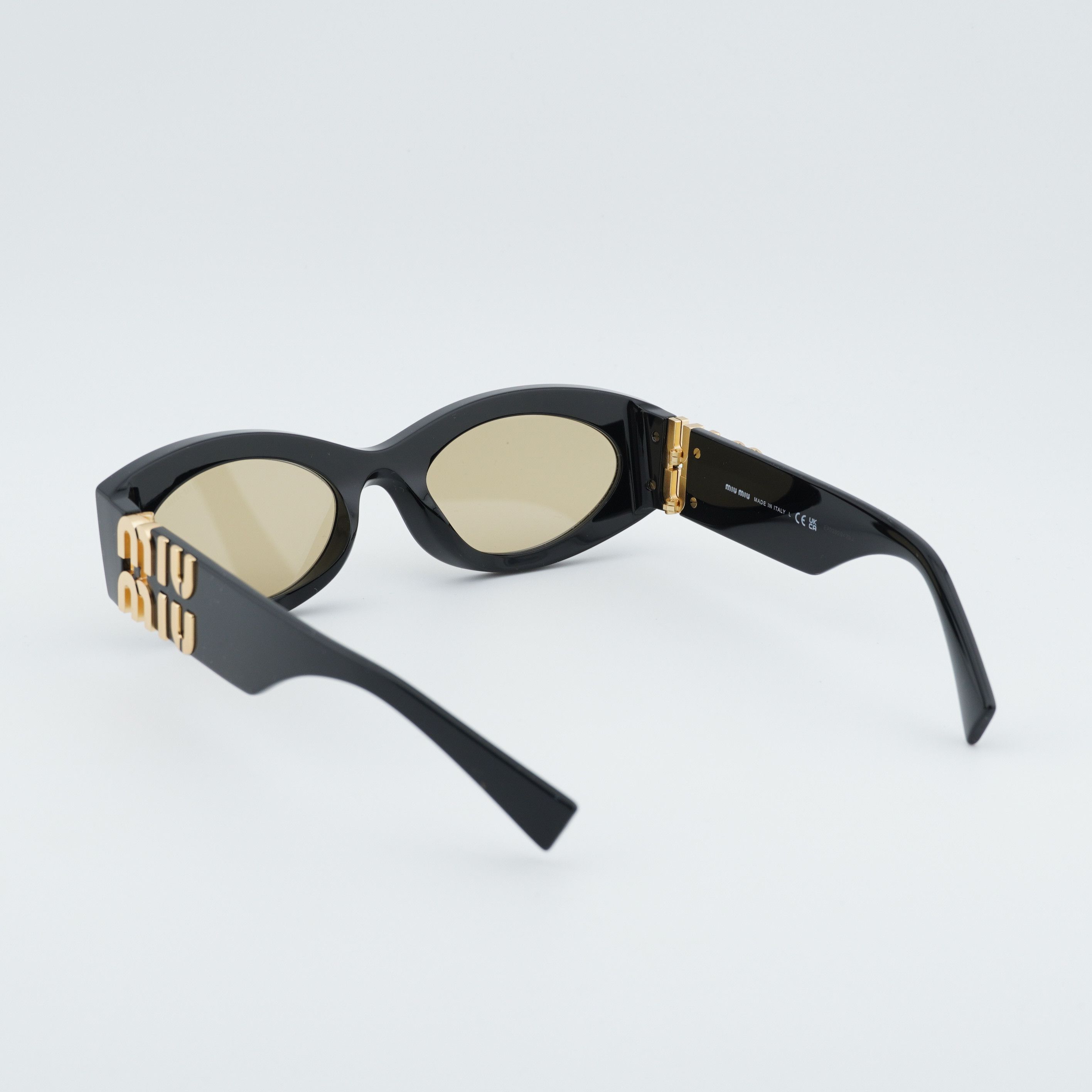 Miu Miu Miu Miu MU11WS 16K10R Women Sunglasses Black Oval Frame Size ONE SIZE - 5 Thumbnail