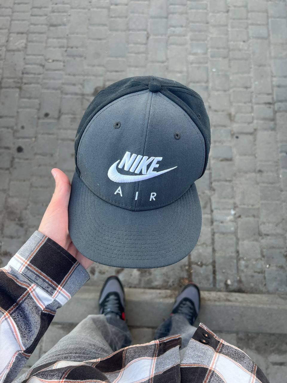 Nike × Vintage VERY RARE NIKE AIR TRUE BIG LOGO SWOOSH CAP DRILL Y2K 90s Size ONE SIZE - 2 Thumbnail