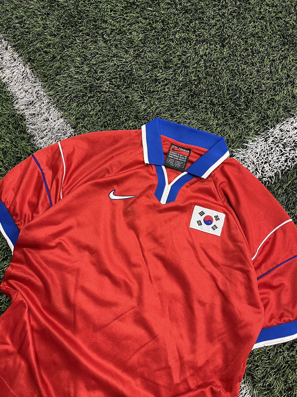 image of 1998 Nike Korea World Cup Soccer Jersey in Red, Men's (Size Medium)