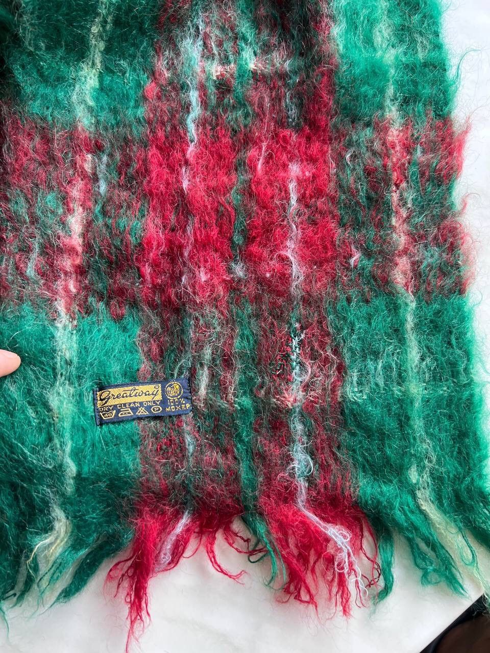 Vintage Vintage Green 1980s USSR CCCP Big Scarf 100% Mohair Soviet Size ONE SIZE - 3 Thumbnail