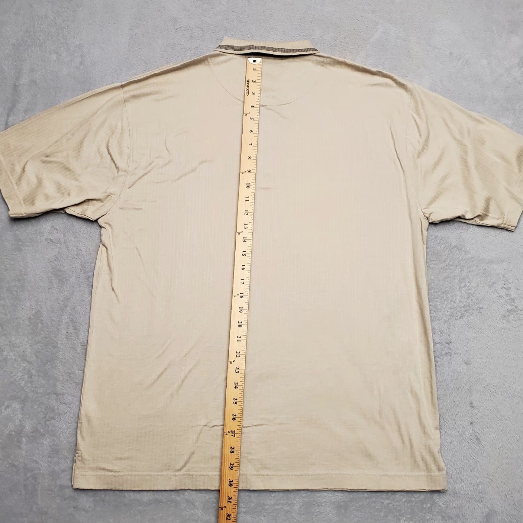 Peregrine Peregrine Fishing Lodge shirt Mens L Khaki Polo Short Sleeve Vintage 90s Outdoor Casual Beiges Beige Solid Cotton Knit Size US L / EU 52-54 / 3 - 6 Thumbnail