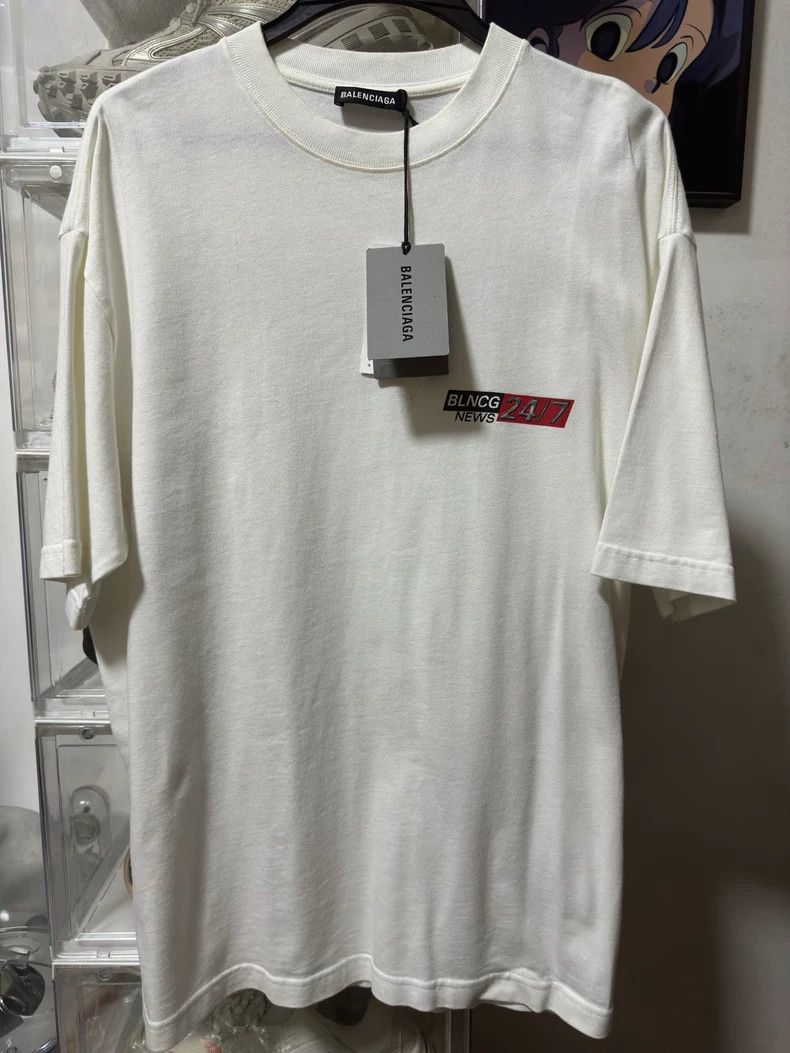Balenciaga 24/7 BLNCG NEWS Short Sleeve Shirt dmc