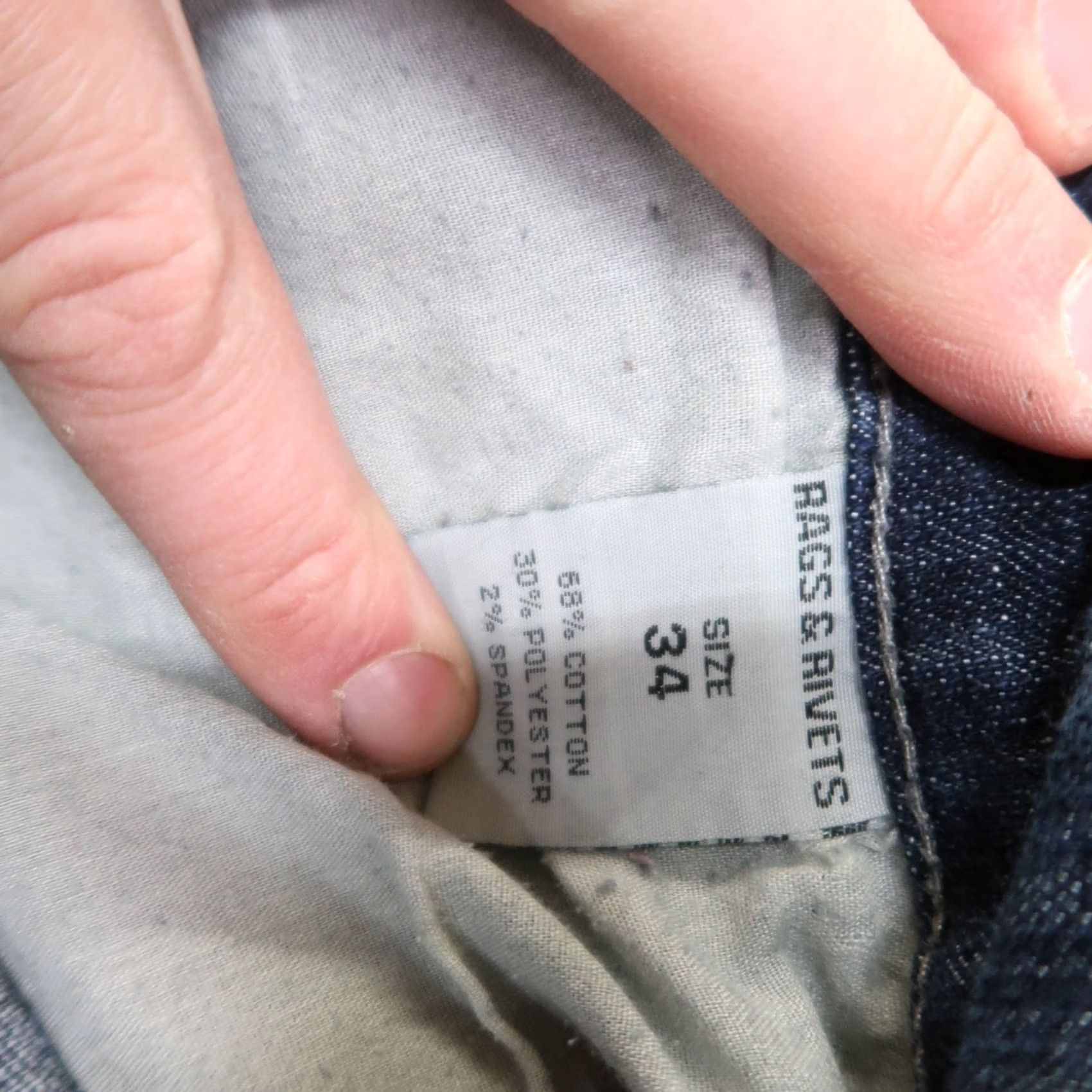 Vintage Rags and Rivets Jeans Slim Straight Leg Men's 34x28 Blue Denim Stretch Pockets 5-Pocket 90s College Preppy Vintage No Size US 34 / EU 50 - 6 Thumbnail
