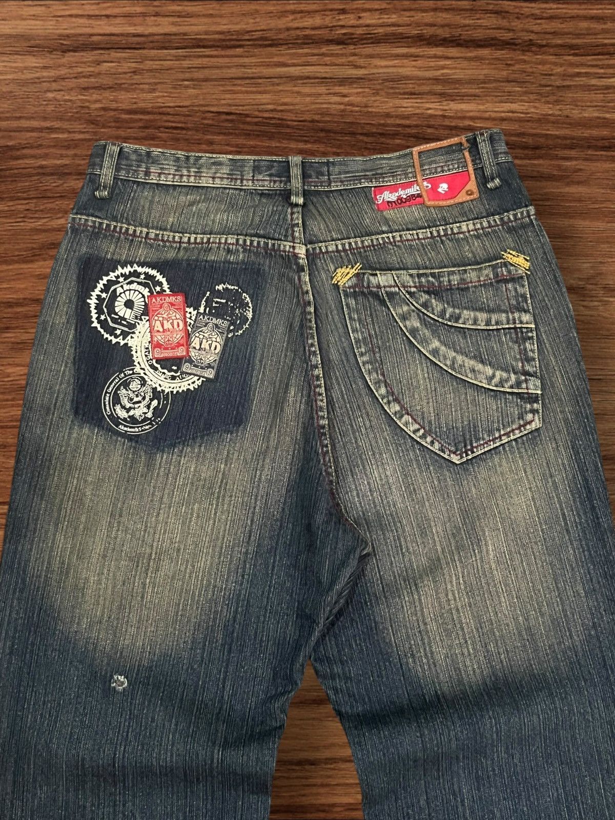 Akademiks ⚡️Baggy⚡️Akademiks Y2K Graffiti Patchwork Distress Baggy Jeans Size US 34 / EU 50 - 10 Thumbnail