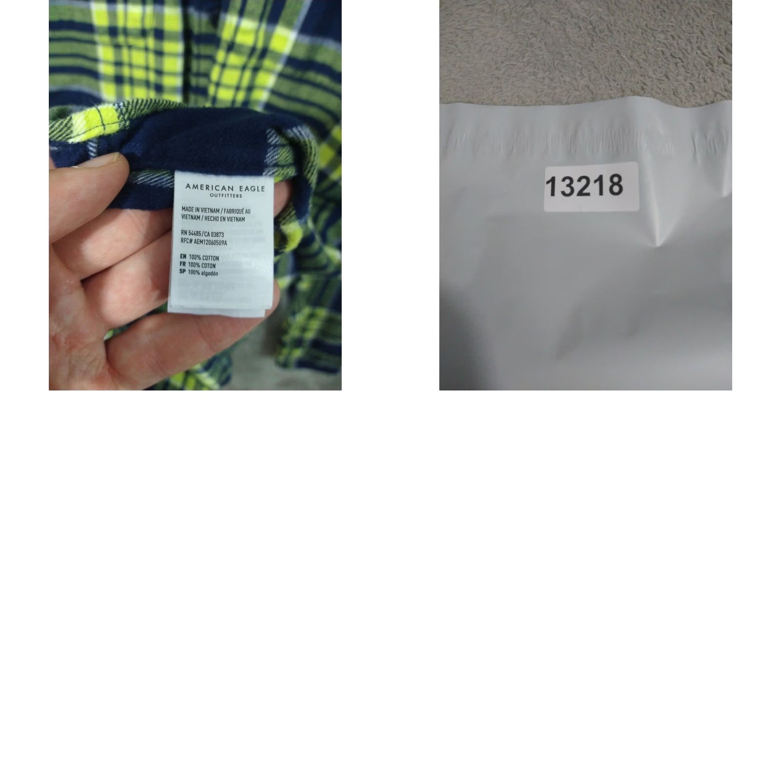 American Eagle Outfitters American Eagle Shirt Mens XLT Blue Yellow Plaid Flannel Classic Fit Button Down Size US XL / EU 56 / 4 - 8 Thumbnail