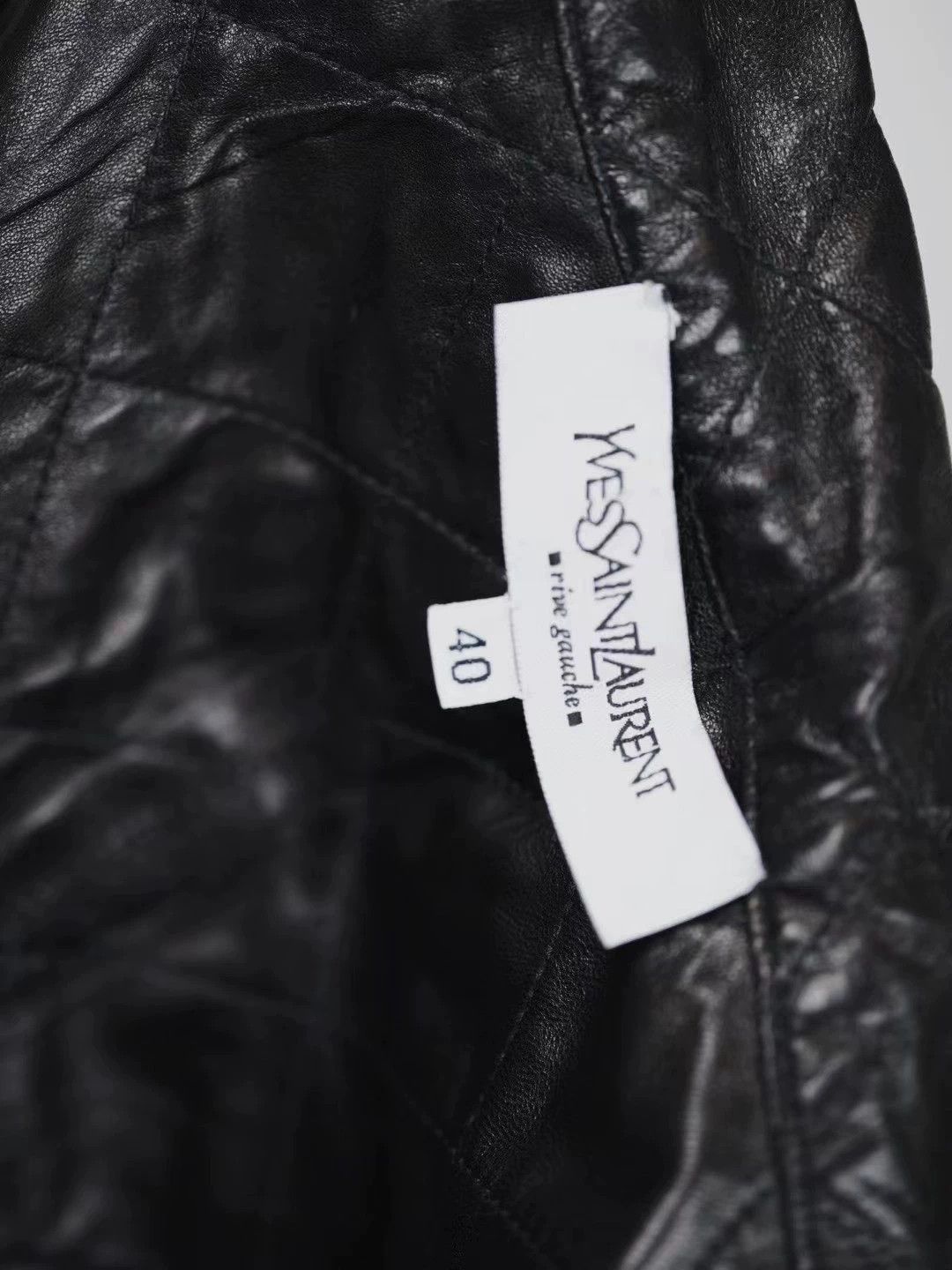Yves Saint Laurent YSL Rive Gauche Quilted Leather Bodycon Skirt 40 Size 27" / US 4 / IT 40 - 4 Thumbnail