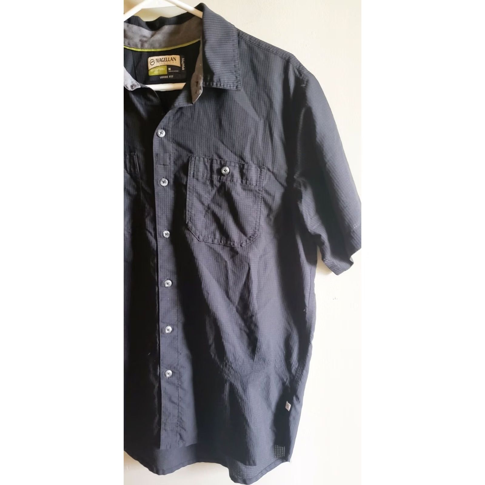 Vintage Magellan Outdoors Mens Loose Fit Short Sleeve Patch Pocket Fishing Dress Shirt M Size 40R - 2 Thumbnail