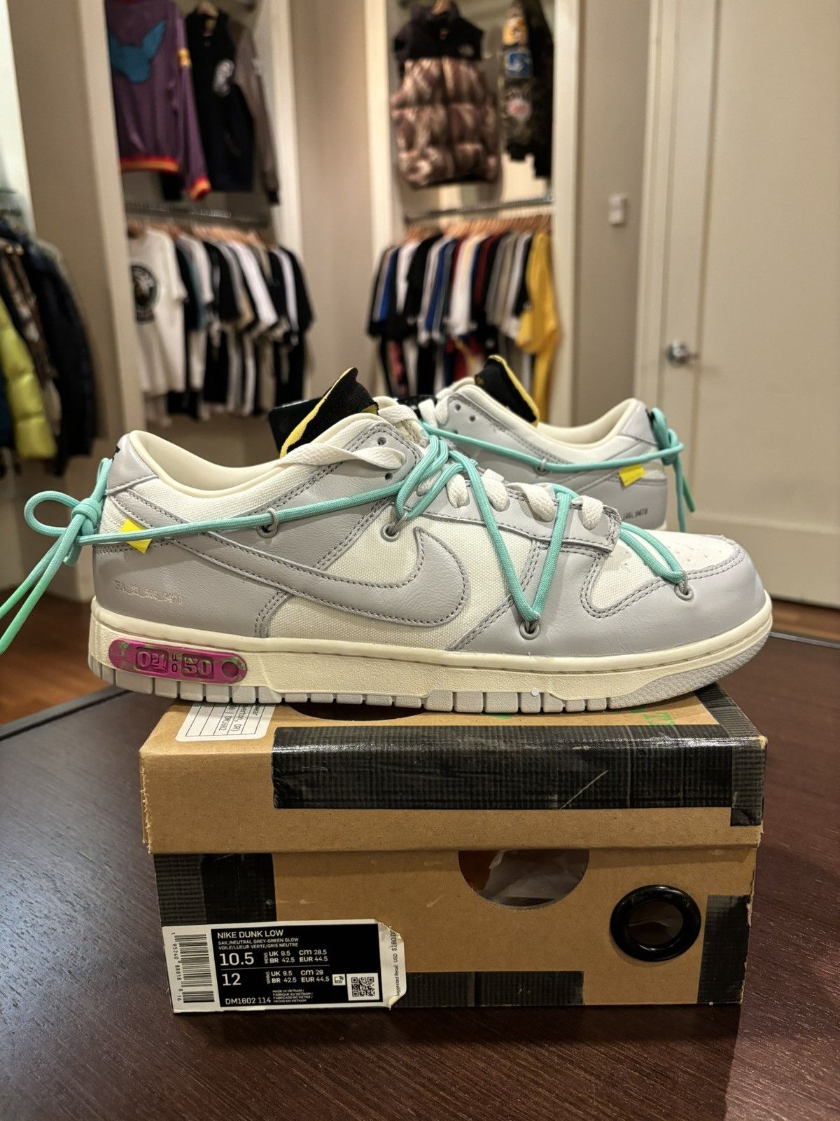 Nike × Off-White Nike Dunk Low Off-White Lot 4 Size US 10.5 / EU 43-44 - 2 Thumbnail