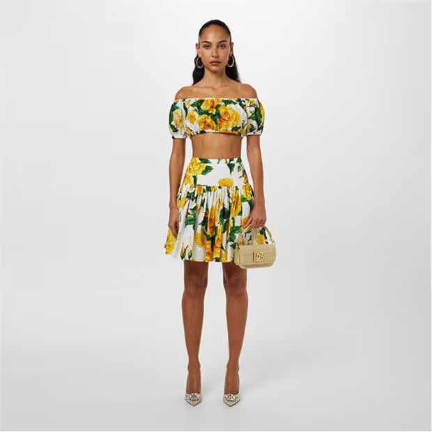 Dolce & Gabbana o1g2r1mq1024 Cotton Poplin Floral Bardot Top in Multicolor Size M / US 6-8 / IT 42-44 - 6 Thumbnail