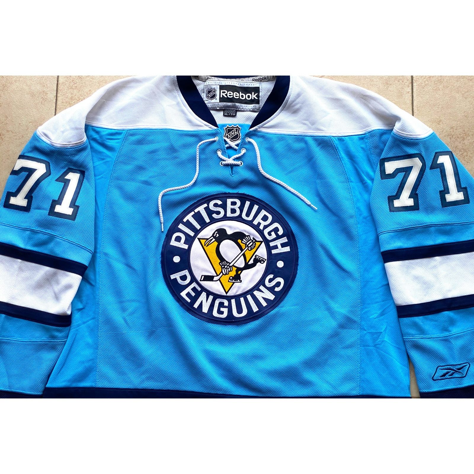 NHL × Reebok MALKIN Pittsburgh Penguins 2008 RBK jersey XL blue NHL vtg Size US XL / EU 56 / 4 - 5 Thumbnail
