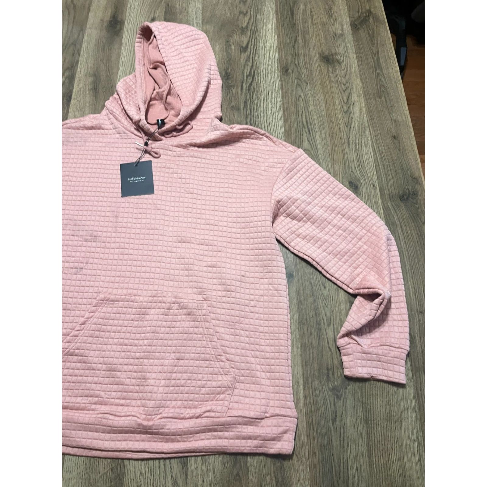 Vintage JustFashionNow Hoodie Women's XL Pink Pullover Textured NWD Modern Casual Pullover Size XL / US 12-14 / IT 48-50 - 4 Thumbnail